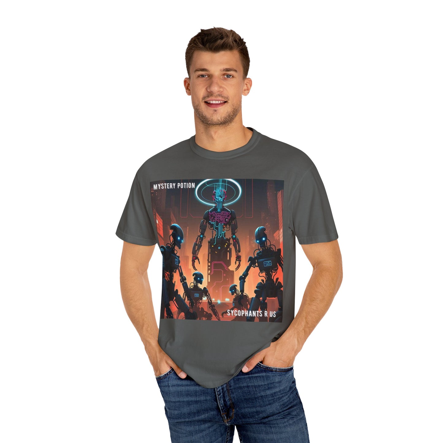 Retro Sci-Fi Graphic T-Shirt, Unisex Casual Tee, Cyberpunk Art Shirt, Gift for Nerds, Vintage Style Tee