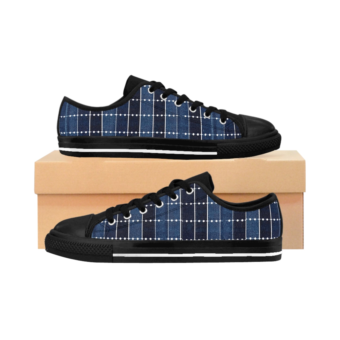 Stylish Plaid and Polka dot Men's Sneakers | Top Deluxe Style Casual Footwear, Trendy Kicks, Everyday Wear, Fashion Sneakers, Gift for Him