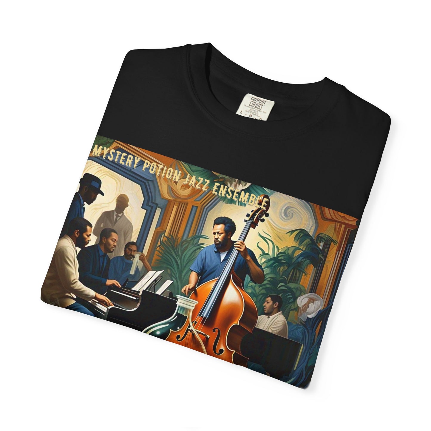 Mystery Potion Jazz Ensemble T-shirt | Unisex Music Lover Tee, Gift for Jazz Fans, Vintage Style Shirt, Casual Wear, Unique Music Apparel