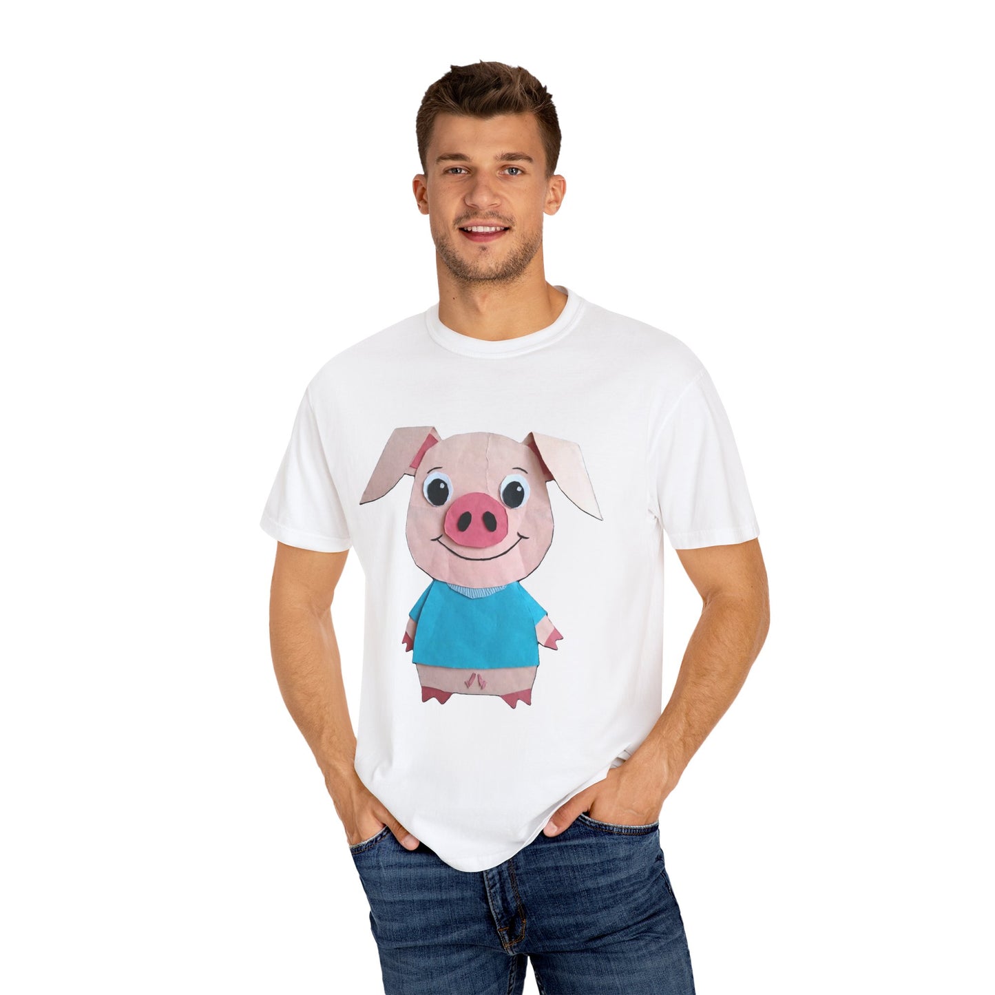 Cute Pig Character T-Shirt, Animal Lover Gift, Funny Graphic Tee, Casual Wear, Farm Themed Shirt
