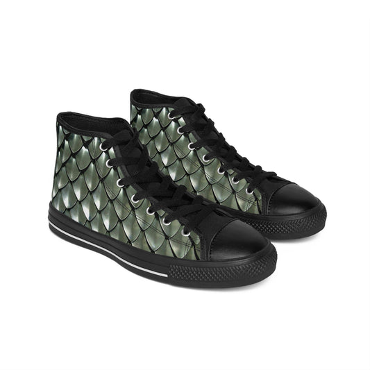 Stylish Armor Scale Sneaker Art - Unique High-Top Shoes, Statement Footwear, Trendy Street Style, Gift for Fashion Lovers, Comfortable Everyday Sneakers