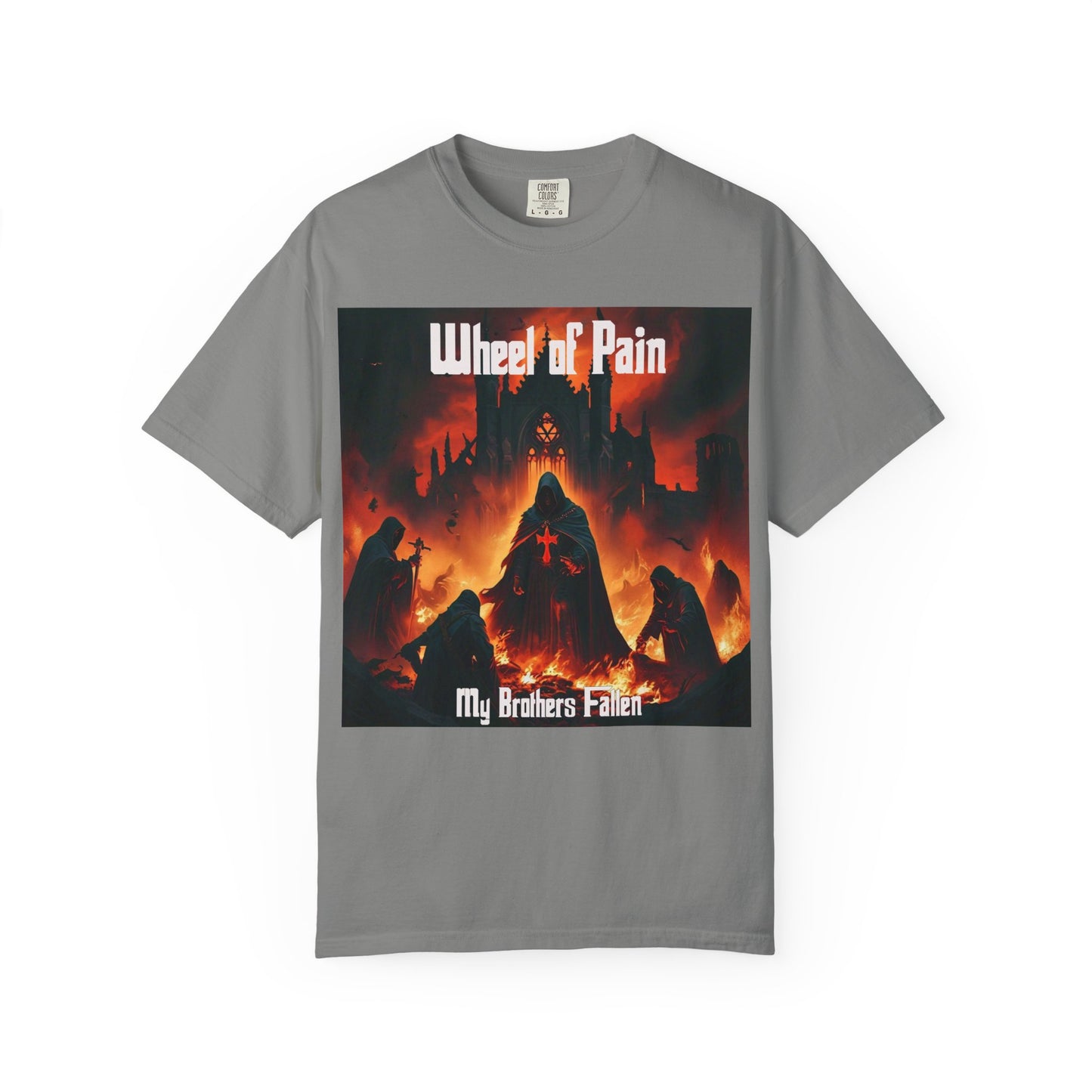Wheel of Pain Gothic Templar Graphic T-Shirt, Unisex Tee for Fans, Cool Gift for Music Lovers, Halloween Shirt, Retro Vintage Style