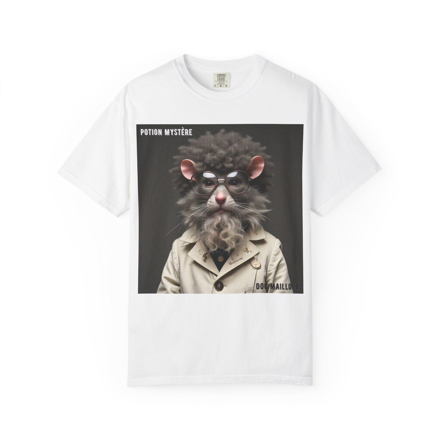 Doc Mailloux by Potion Mystère, Rat Graphic T-Shirt, Unisex Funny Tee, Gift for Animal Lovers, Unique Vintage Style Clothing, Statement Tee for Parties
