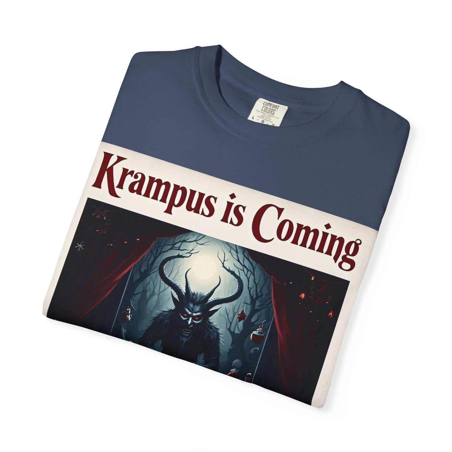 Krampus is Coming Unisex T-Shirt, Holiday Apparel, Christmas Gift, Cozy Casual Wear, Horror Theme Tee