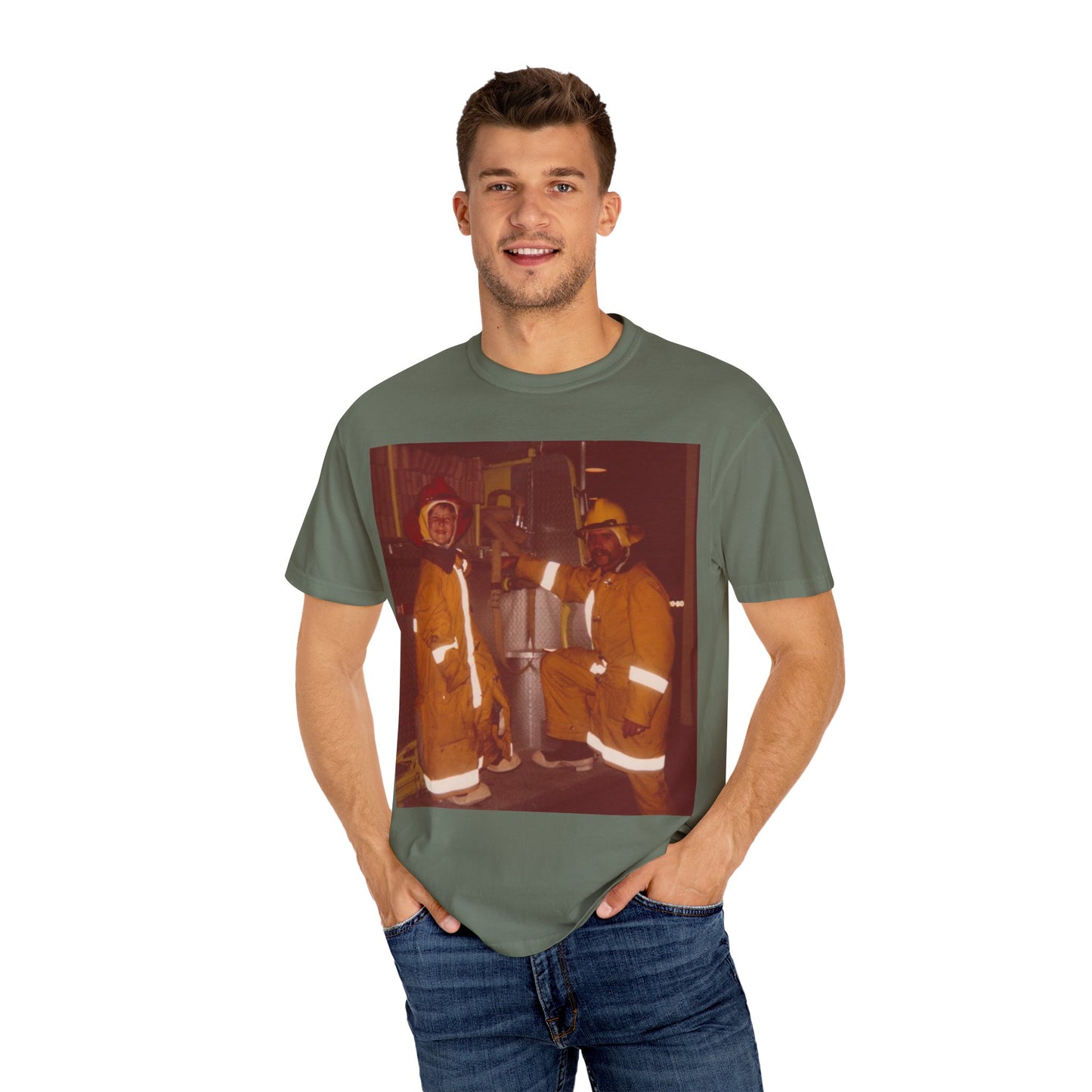 Vintage Firefighter T-Shirt, Unisex Garment-Dyed Tee, Retro Fire Rescue Shirt, Firefighter Gifts, Hero Tribute Apparel