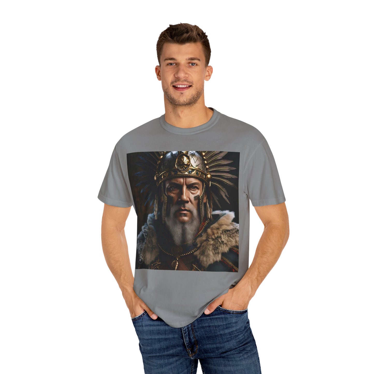 Warrior Spirit Garment-Dyed T-Shirt, Vintage Tee, Unisex Fashion, Gift for Him, Casual Wear, Graphic Top, Everyday Style