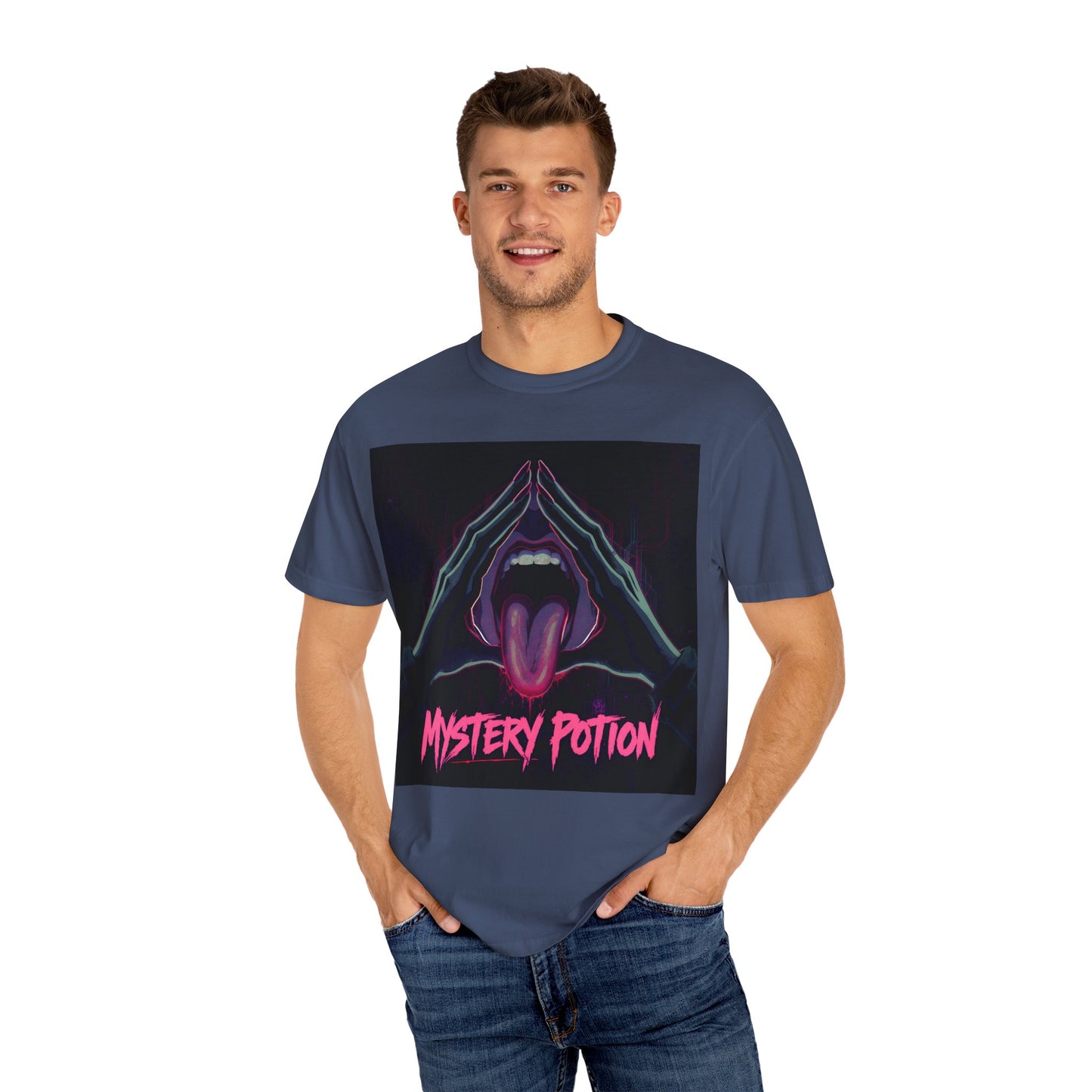 Mystery Potion Graphic Tee, Unisex T-Shirt for Festivals, Gift for Friends, Retro Vibes, Statement Shirt