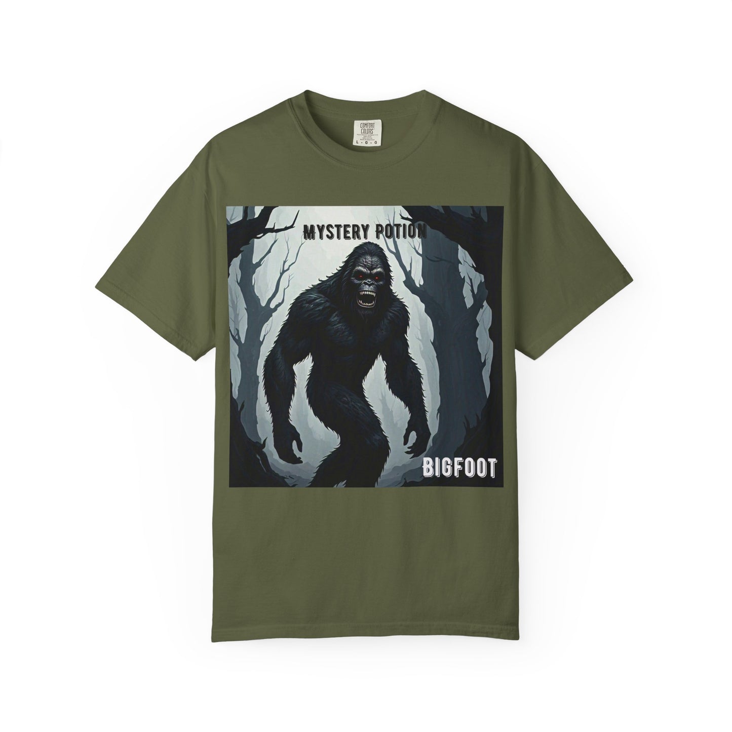 Bigfoot by Mystery Potion T-shirt, Unisex Statement Tee, Gift for Nature Lovers, Outdoor Adventure Shirt, Fun Graphic Tee