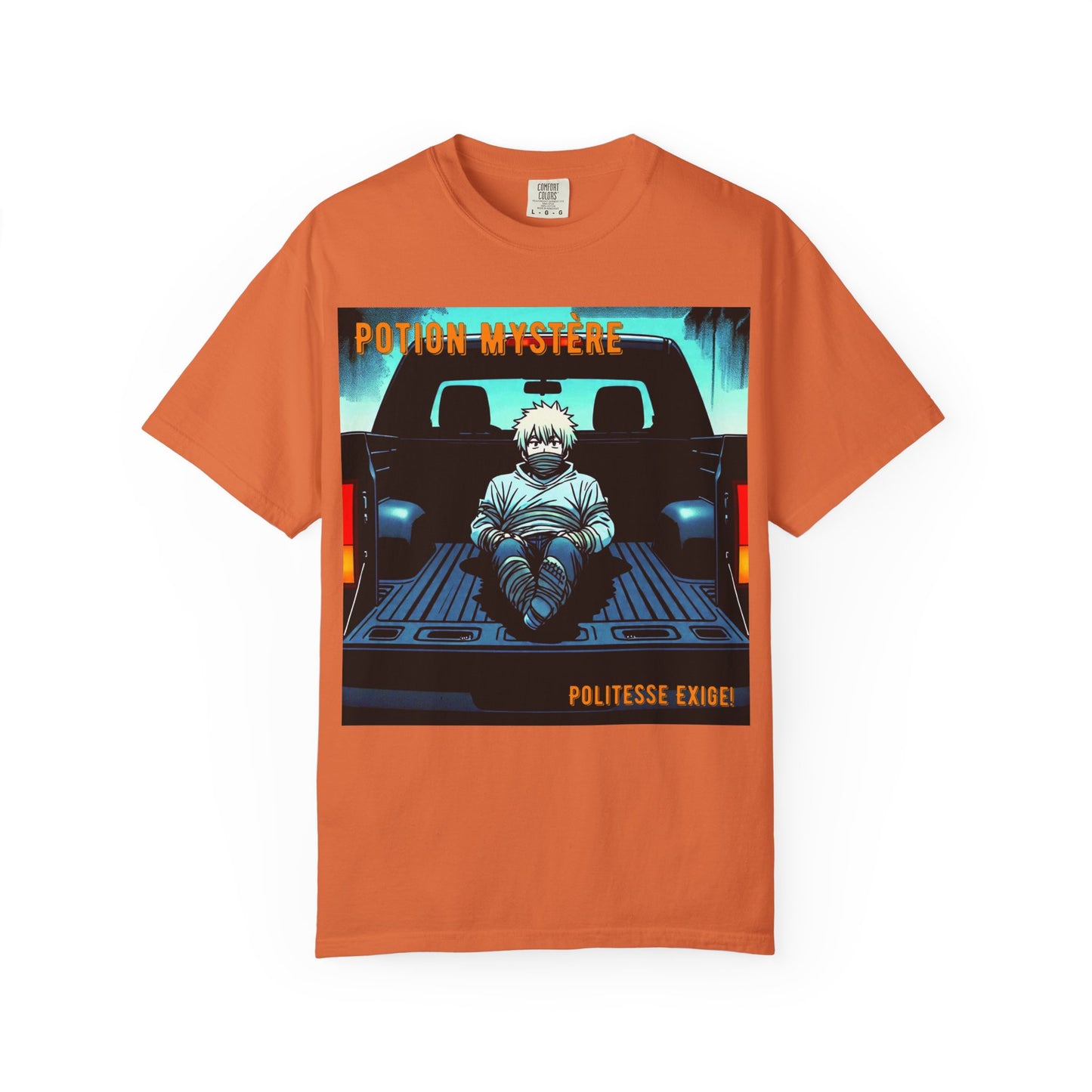 'Politesse Exige' par Potion Mystère, Retro Graphic T-Shirt for Anime Lovers, Casual Wear, Unique Gift, Streetwear, Unisex Tee, Hands and Fee Tied