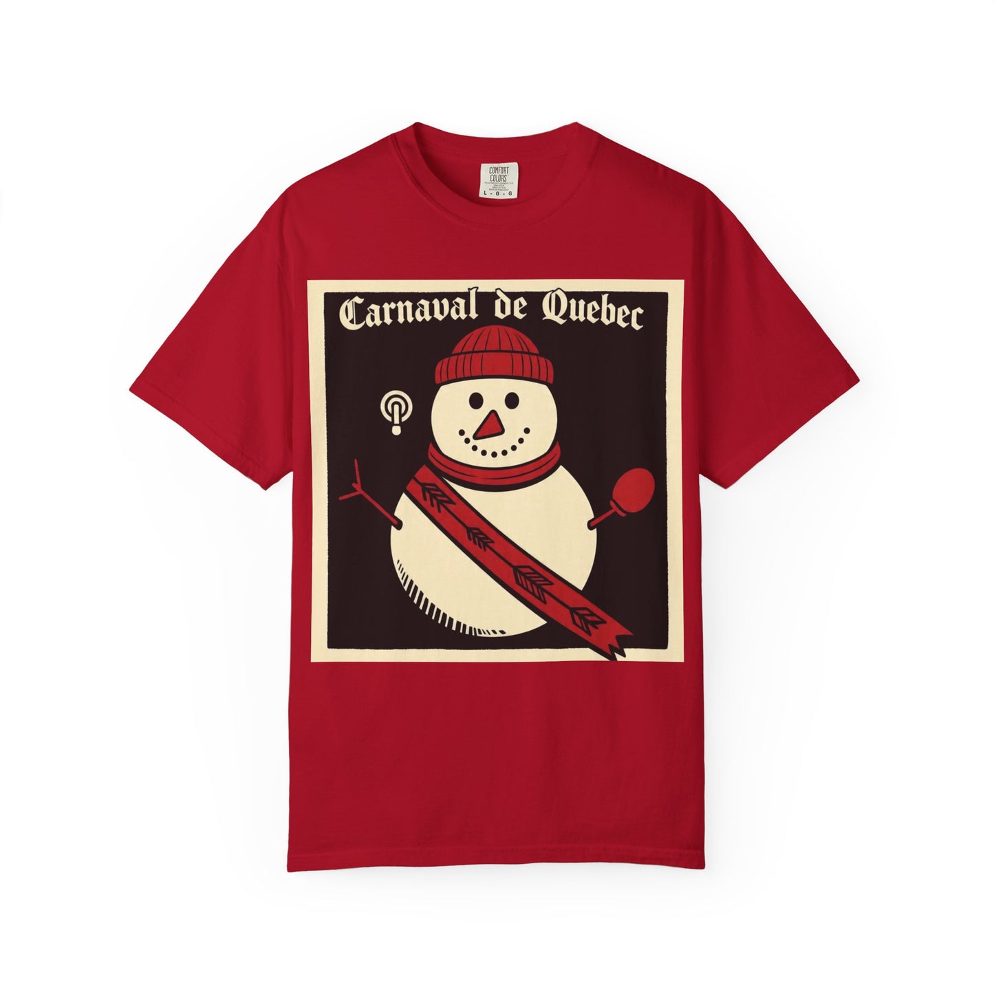 Quebec Carnaval Vintage Snowman Biker Lore Rocker T-Shirt, Cozy Winter Apparel, Unisex Snowman Graphic Tee, Festive Celebration Shirt, Winter Holiday Gift
