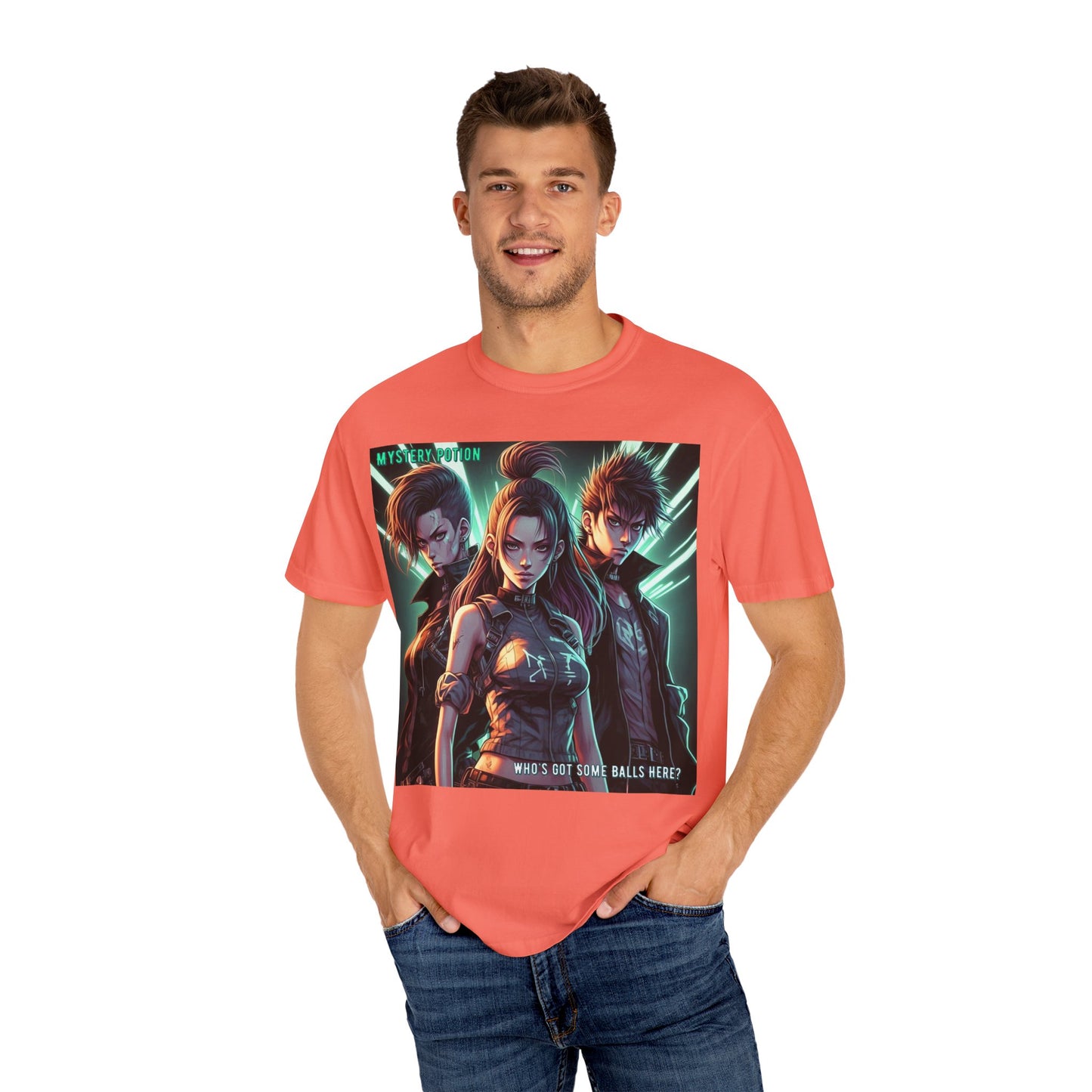 'Who's Got Some Balls Here?' by Mystery Potion, Unisex Graphic Tee, Trendy Gamer T-shirt, Anime Inspired Shirt, Gift for Him/Her, Casual Fashion