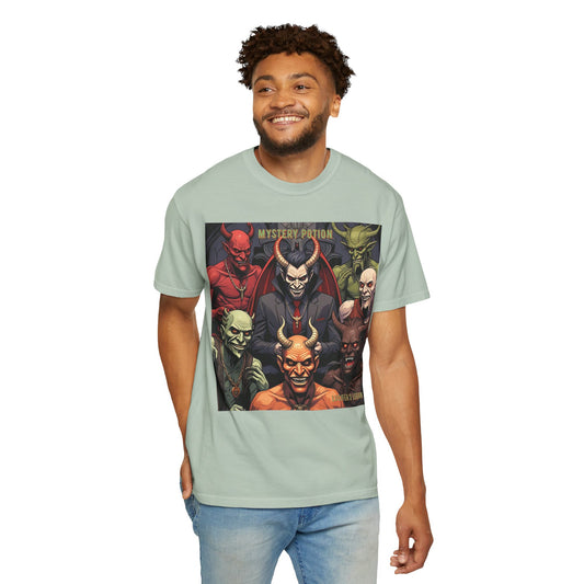 'Lucifer's Legion' by Mystery Potion, Unisex T-Shirt, Devil-Inspired Tee, Halloween Shirt, Comic Book Merch, Gift for Fans