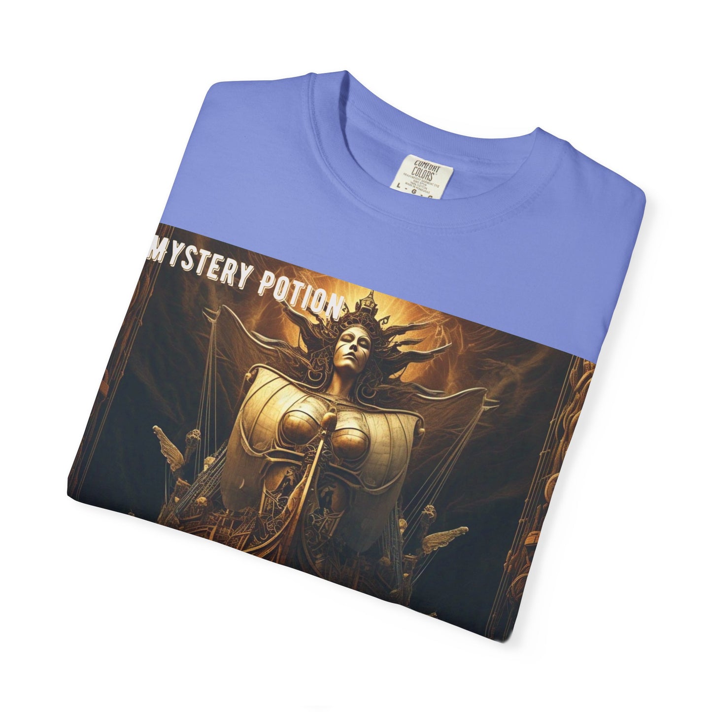 Mystery Potion Unisex Garment-Dyed T-shirt, Vintage Graphic Tee, Gift for Art Lovers, Casual Wear, Unique Clothing