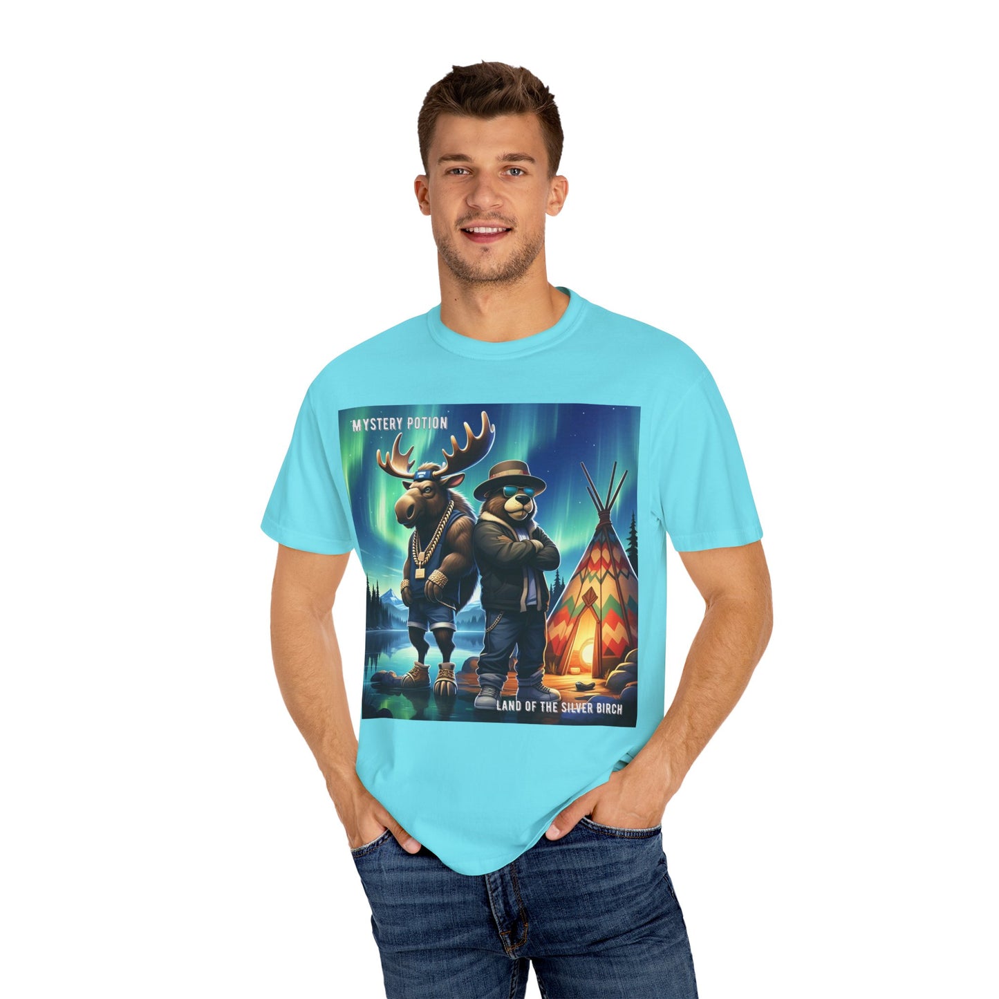 'Land Of The Silver Birch' by Mystery Potion,  Unisex Garment-Dyed T-shirt