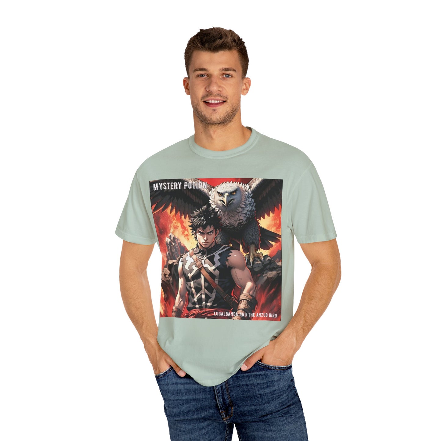 Unisex Anime Graphic T-Shirt, Mystery Potion Art Tee, Vintage Style, Casual Wear, Gift for Fans, Streetwear Apparel