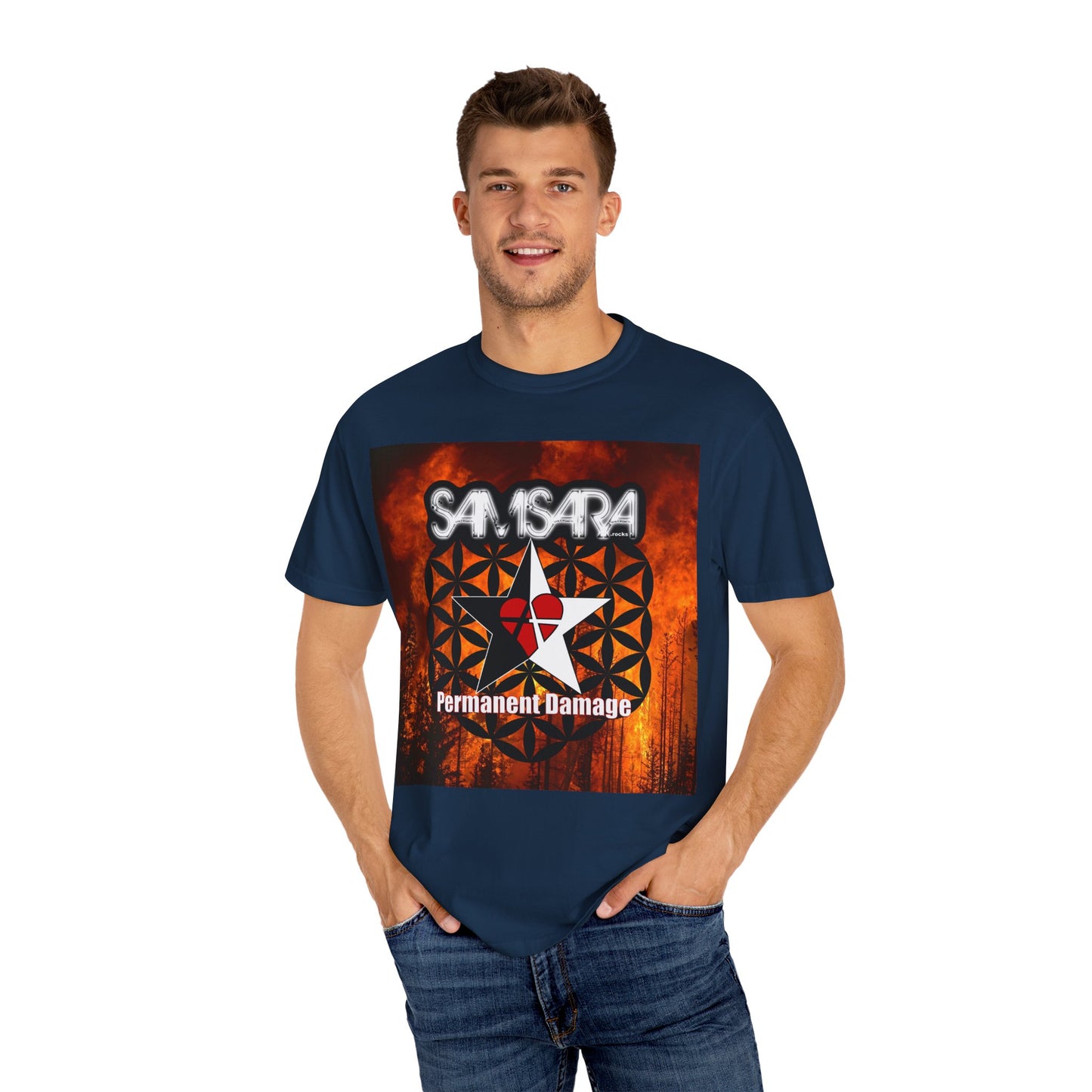 'Permanent Damage' by Samsara, Bold Graphic T-Shirt, Music Festival Gear, Unisex Casual Tee, Unique Gift for Friends, Statement Apparel, Concert Outfit