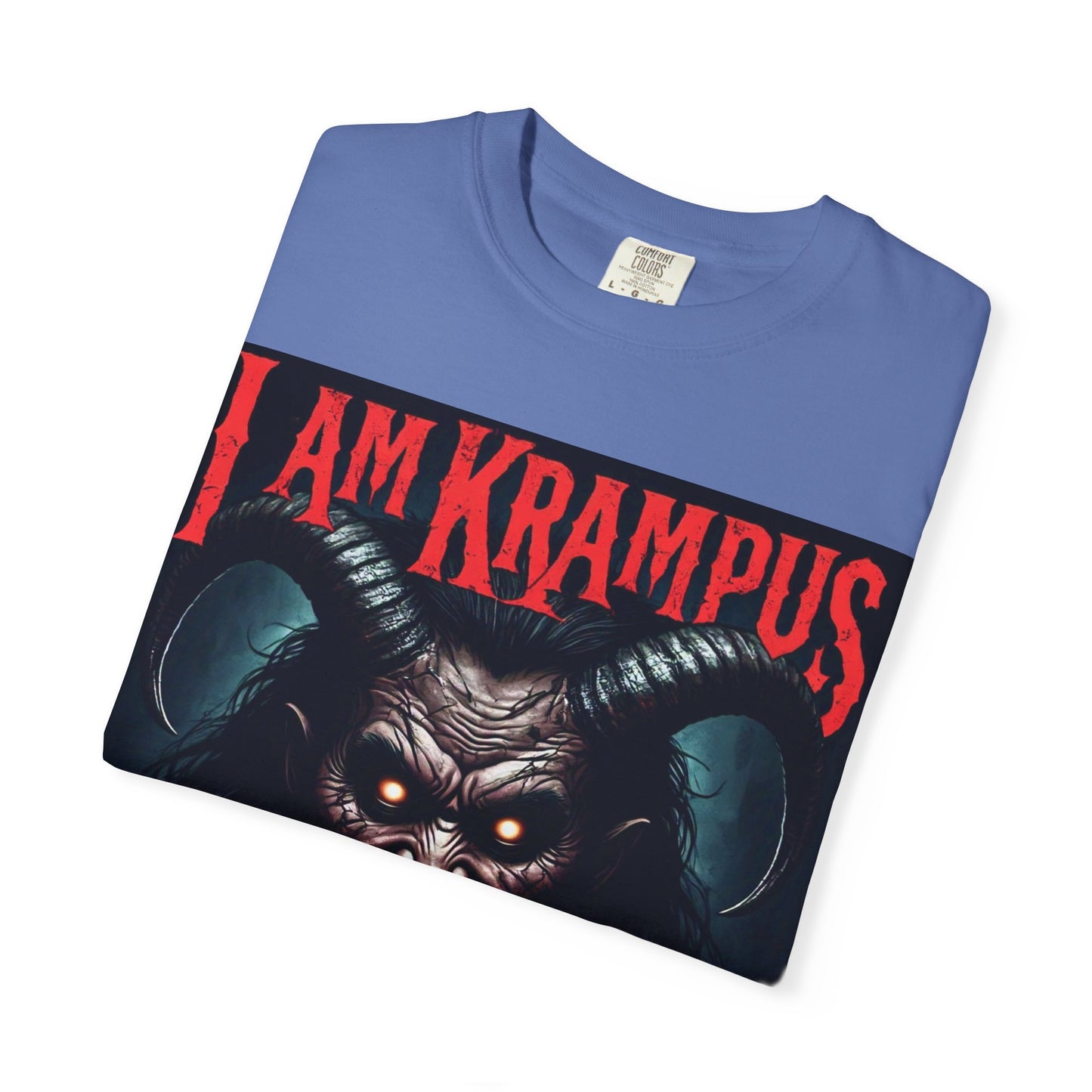 I Am Krampus Unisex Garment-Dyed T-Shirt | Spooky Graphic Tee for Christmas Horror Fans, Gifts, Party Wear, Festival Attire