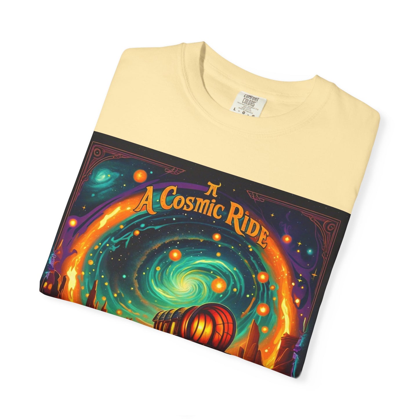 A Cosmic Ride by Mystery Potion T-Shirt, Unisex Graphic Tee, Country Western Festival Wear, Bohemian Style, Gift for Dreamers, Mystical Art Shirt