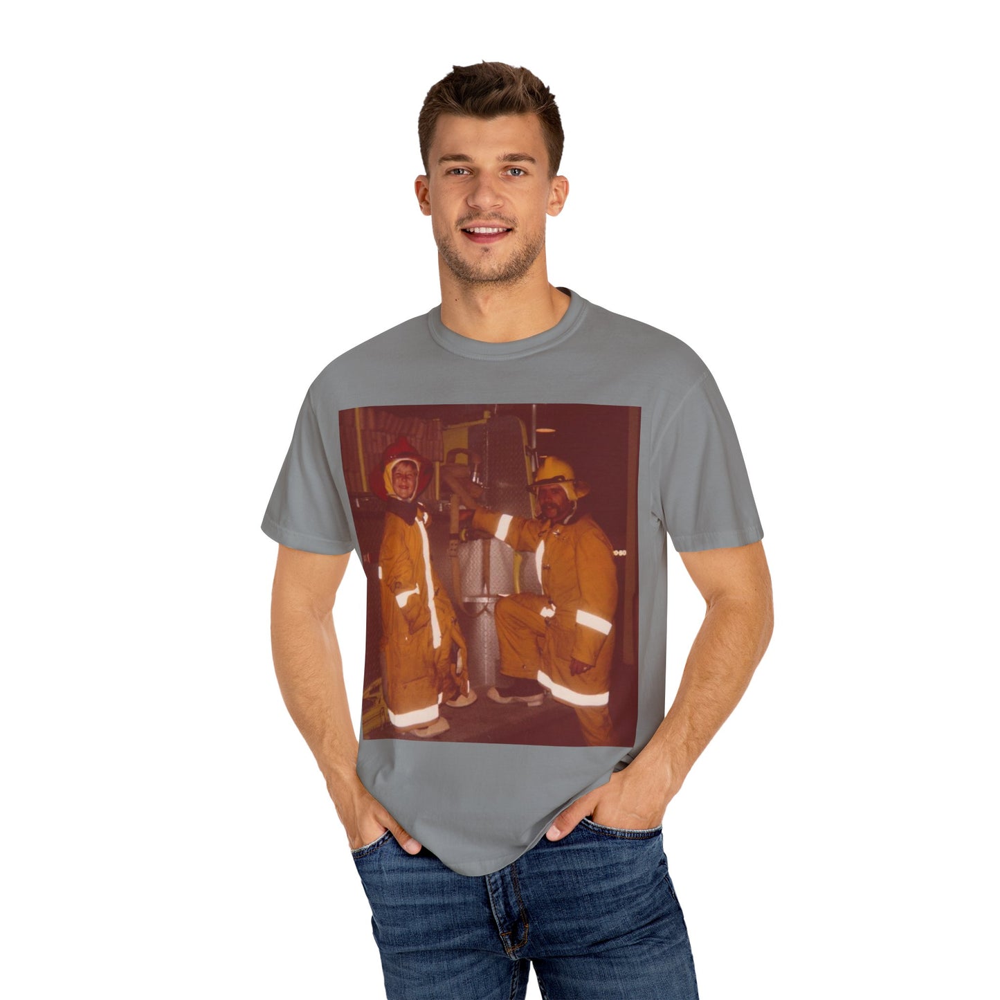 Vintage Firefighter T-Shirt, Unisex Garment-Dyed Tee, Retro Fire Rescue Shirt, Firefighter Gifts, Hero Tribute Apparel