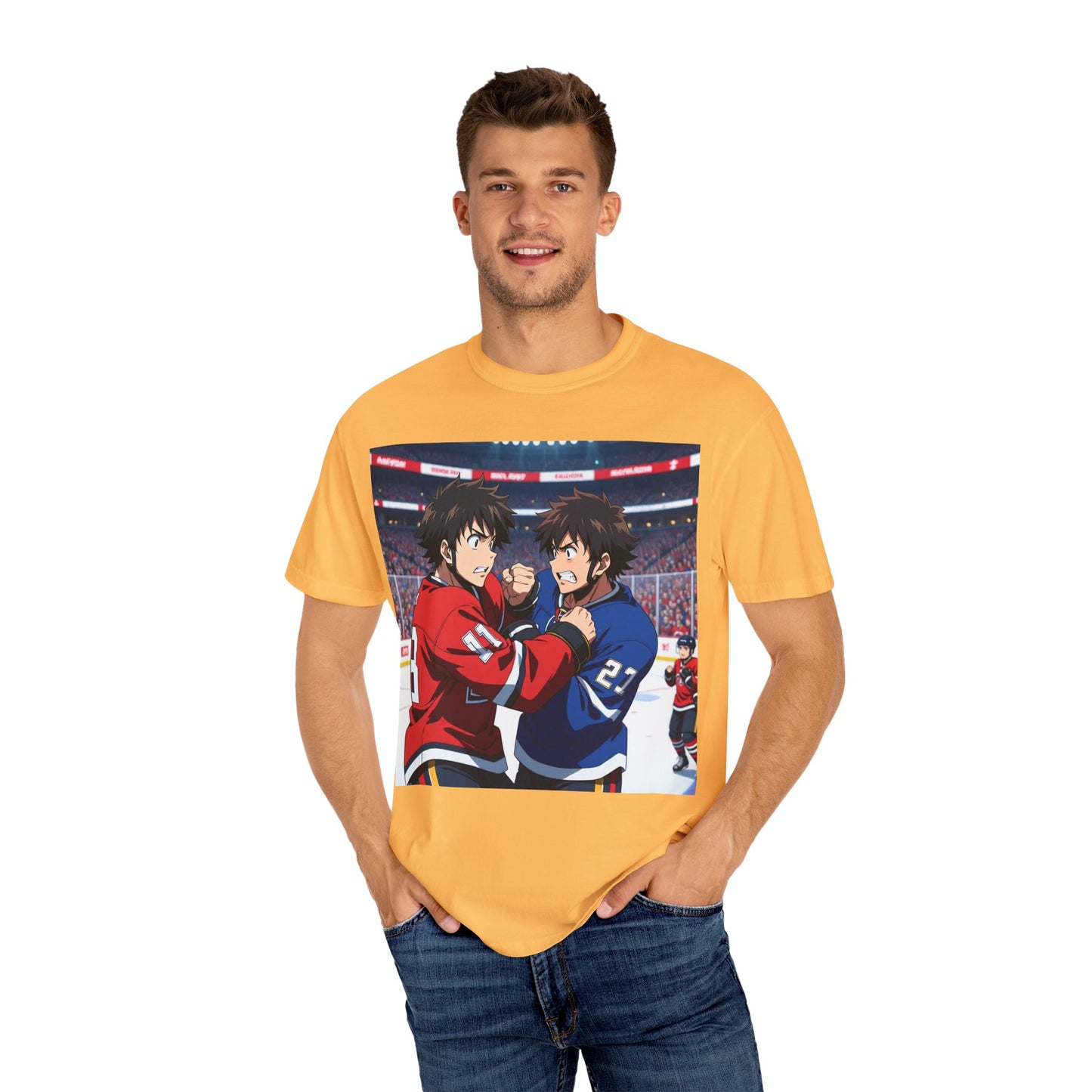 Hockey Fight T-Shirt | Unisex Vintage Graphic Tee | Perfect for Gamers | Gift for Fans | Casual Wear | Anime Rivalry Streetwear
