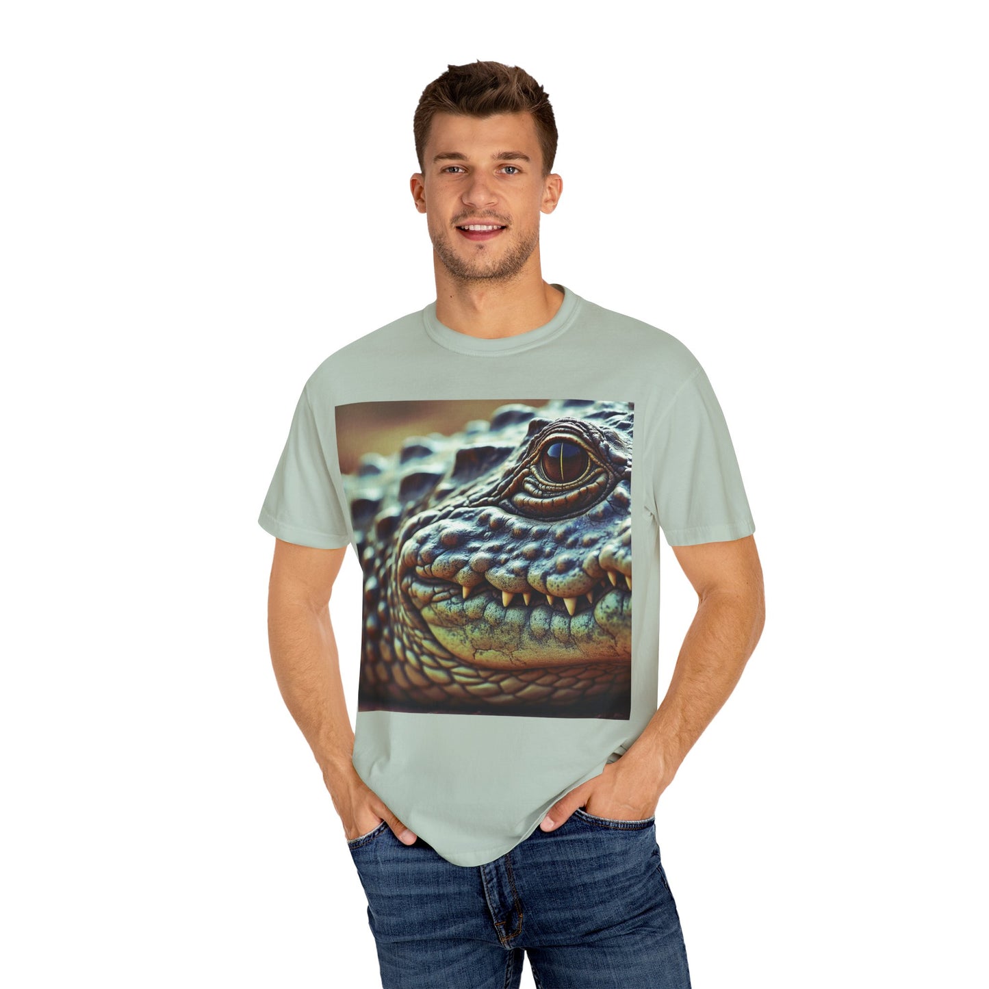 Aligator Unisex Garment-Dyed T-Shirt with Lizard Design, Cool Animal Tee for Nature Lovers, Gift for Her, Him, Birthday, Outdoor Enthusiasts