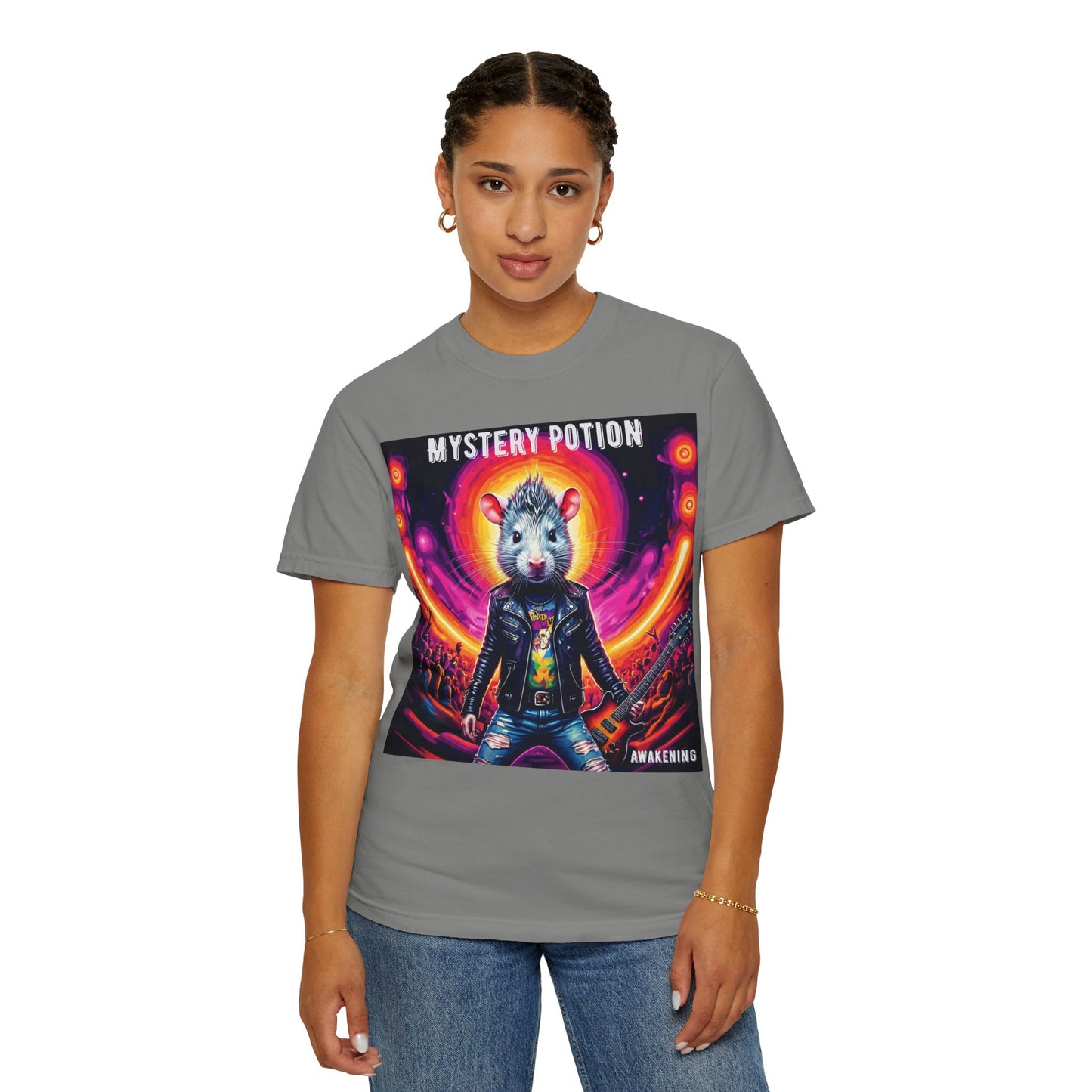 Mystical Hamster Graphic Tee | Unisex Edgy T-Shirt, Perfect for Festivals, Concerts, Gifts, Casual Wear, and Parties