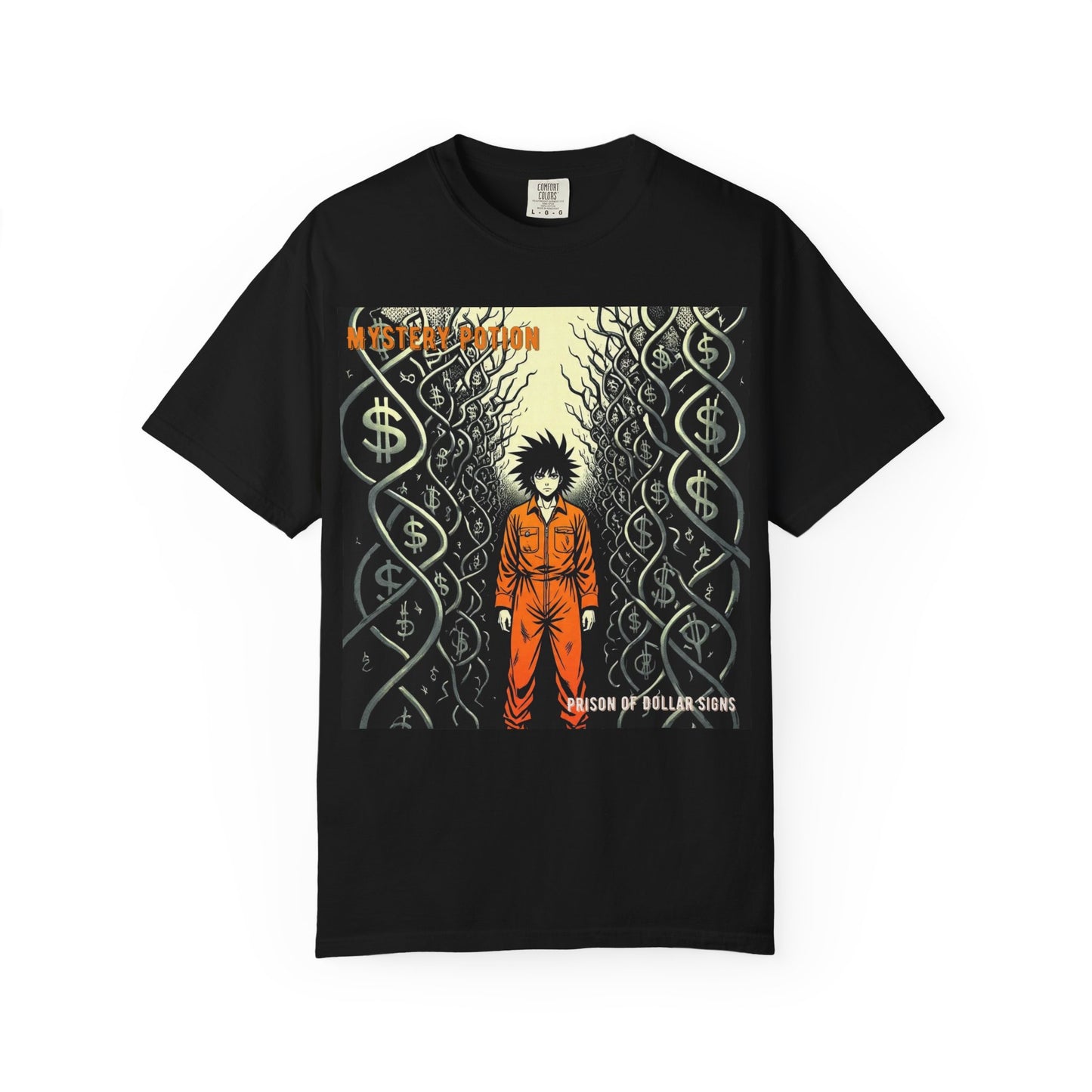 'Prison of Dollar Signs' by GOAT of Goth, Street Art Inspired Unisex T-Shirt, Cool Graphic Tee, Casual Wear, Hip Hop Fashion, Gift for Art Lovers, Unique Style