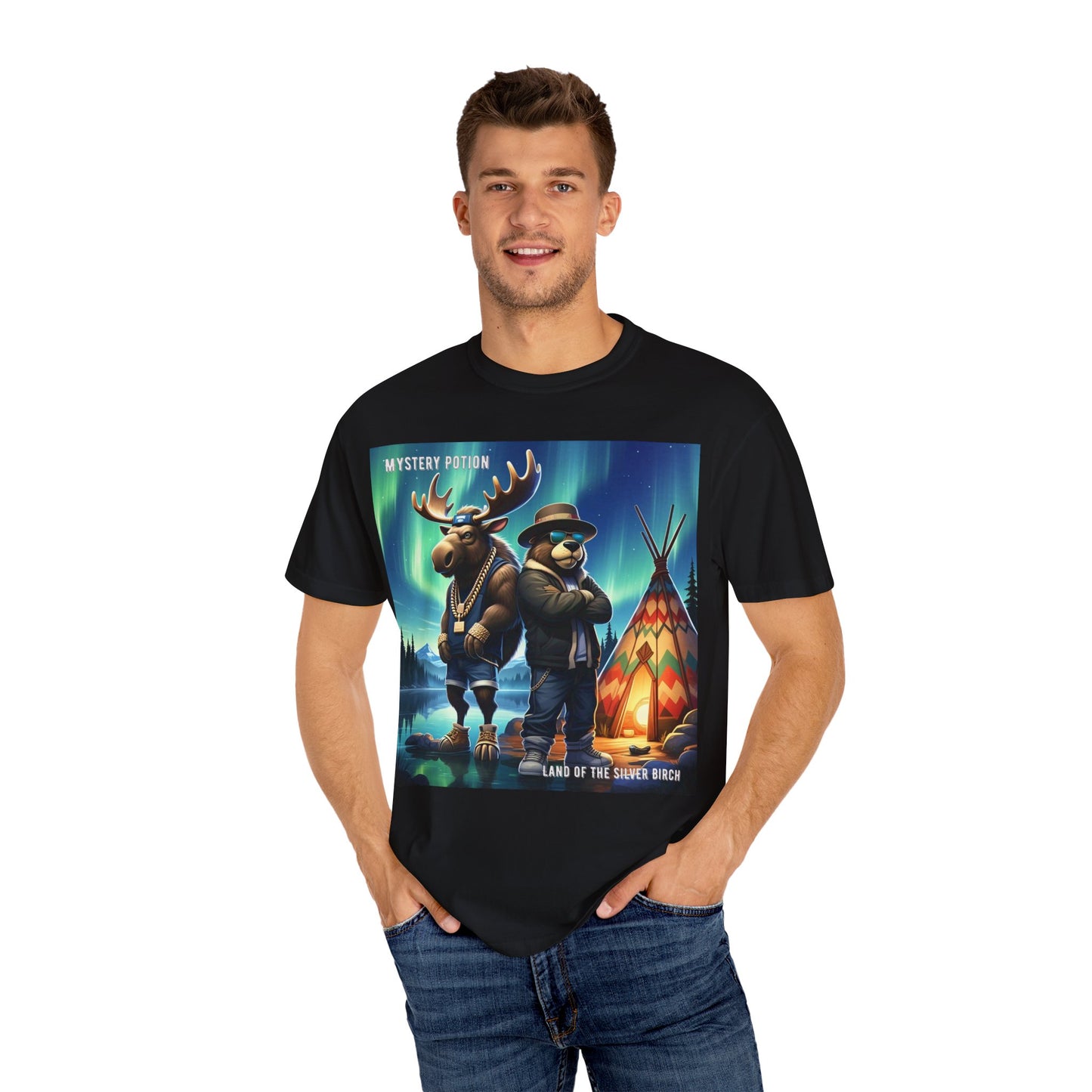 'Land Of The Silver Birch' by Mystery Potion,  Unisex Garment-Dyed T-shirt