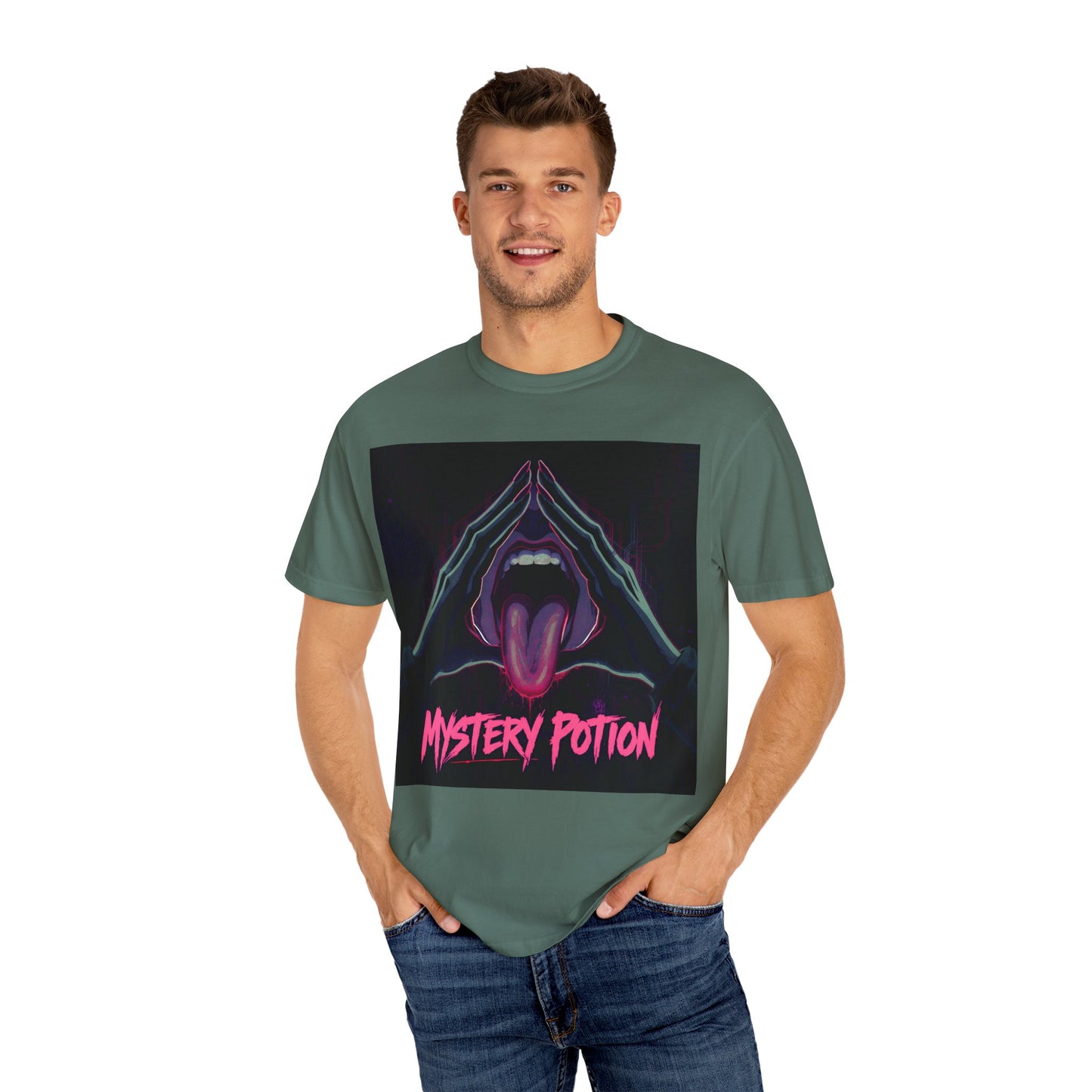 Mystery Potion Graphic Tee, Unisex T-Shirt for Festivals, Gift for Friends, Retro Vibes, Statement Shirt