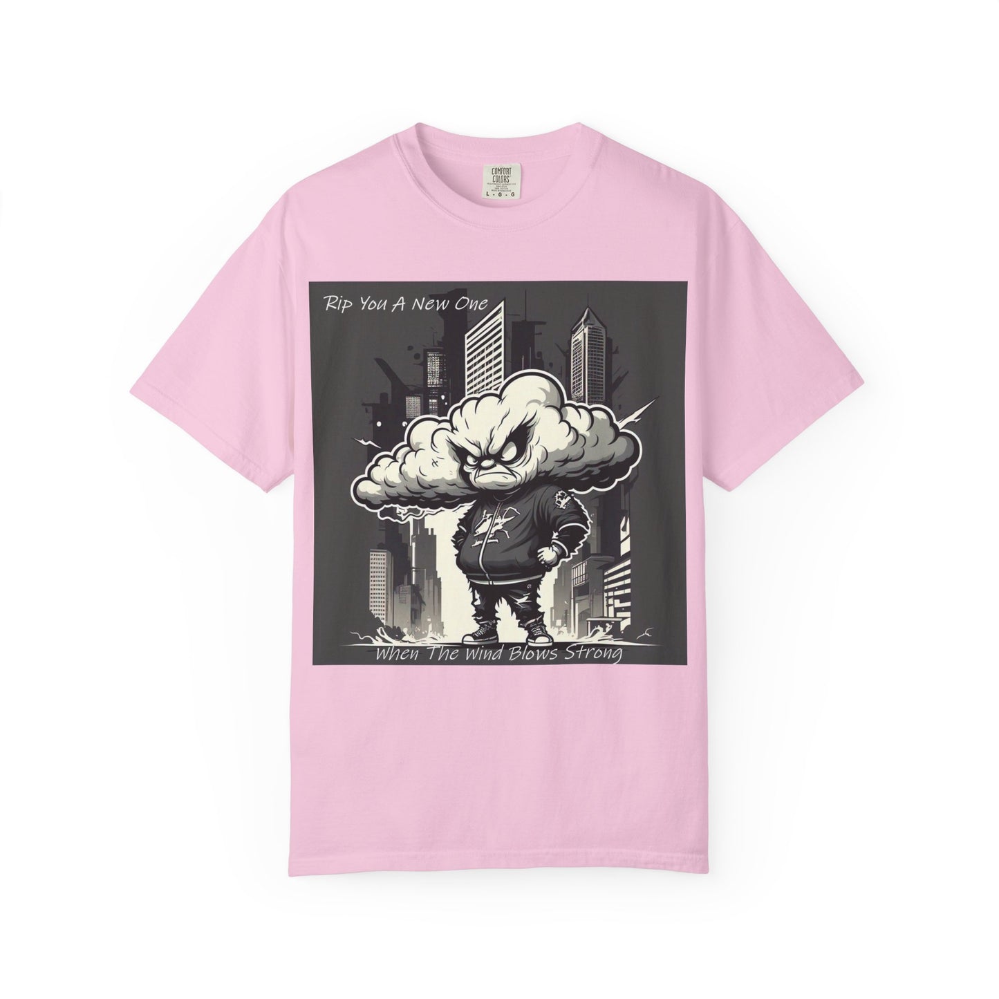 'When The Wind Blows Strong' by Rip You A New One, Urban Angry Cloud Graphic Tee, Cool Casual Wear, Street Style Unisex Shirt, Perfect Gift for Comics Lovers, Everyday Comfort
