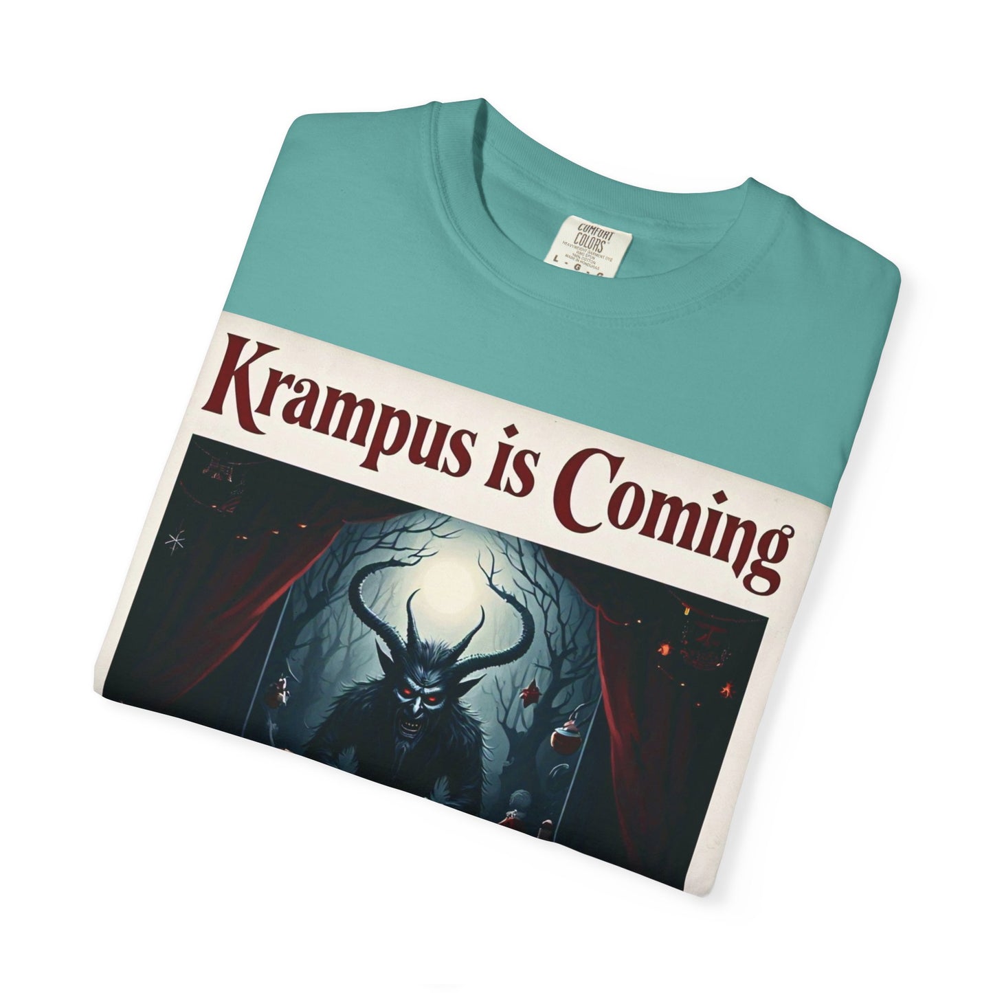 Krampus is Coming Unisex T-Shirt, Holiday Apparel, Christmas Gift, Cozy Casual Wear, Horror Theme Tee