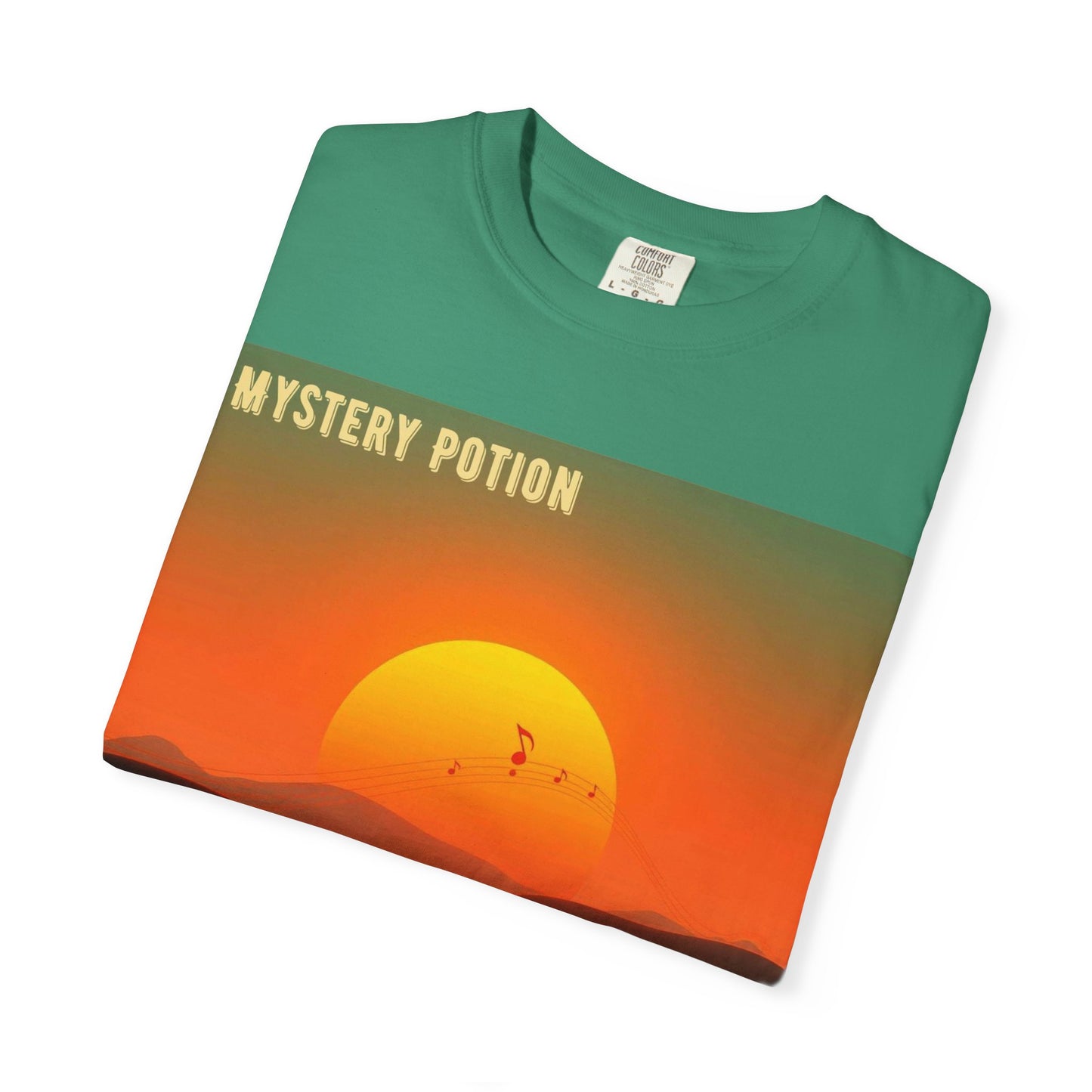 'The Summer of '25'  by Mystery Potion, Mystical Sunset T-Shirt - Unisex Garment-Dyed Tee, Retro Vibe, Bohemian Style, Summer Essential Swag
