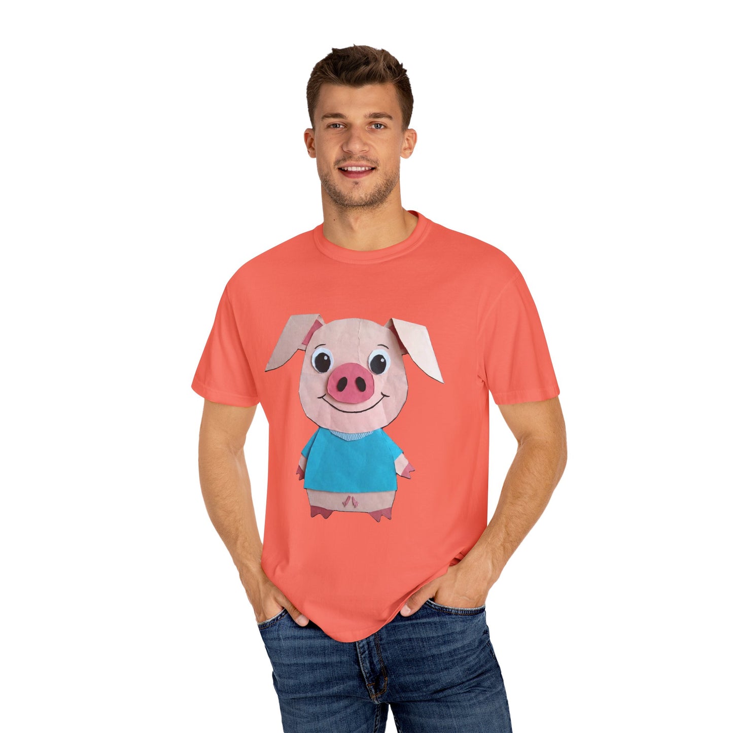Cute Pig Character T-Shirt, Animal Lover Gift, Funny Graphic Tee, Casual Wear, Farm Themed Shirt