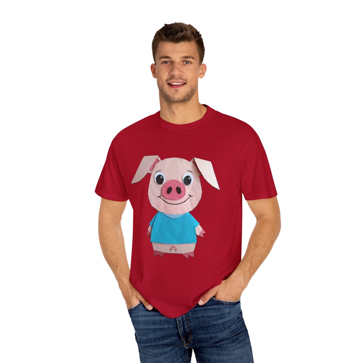 Cute Pig Character T-Shirt, Animal Lover Gift, Funny Graphic Tee, Casual Wear, Farm Themed Shirt