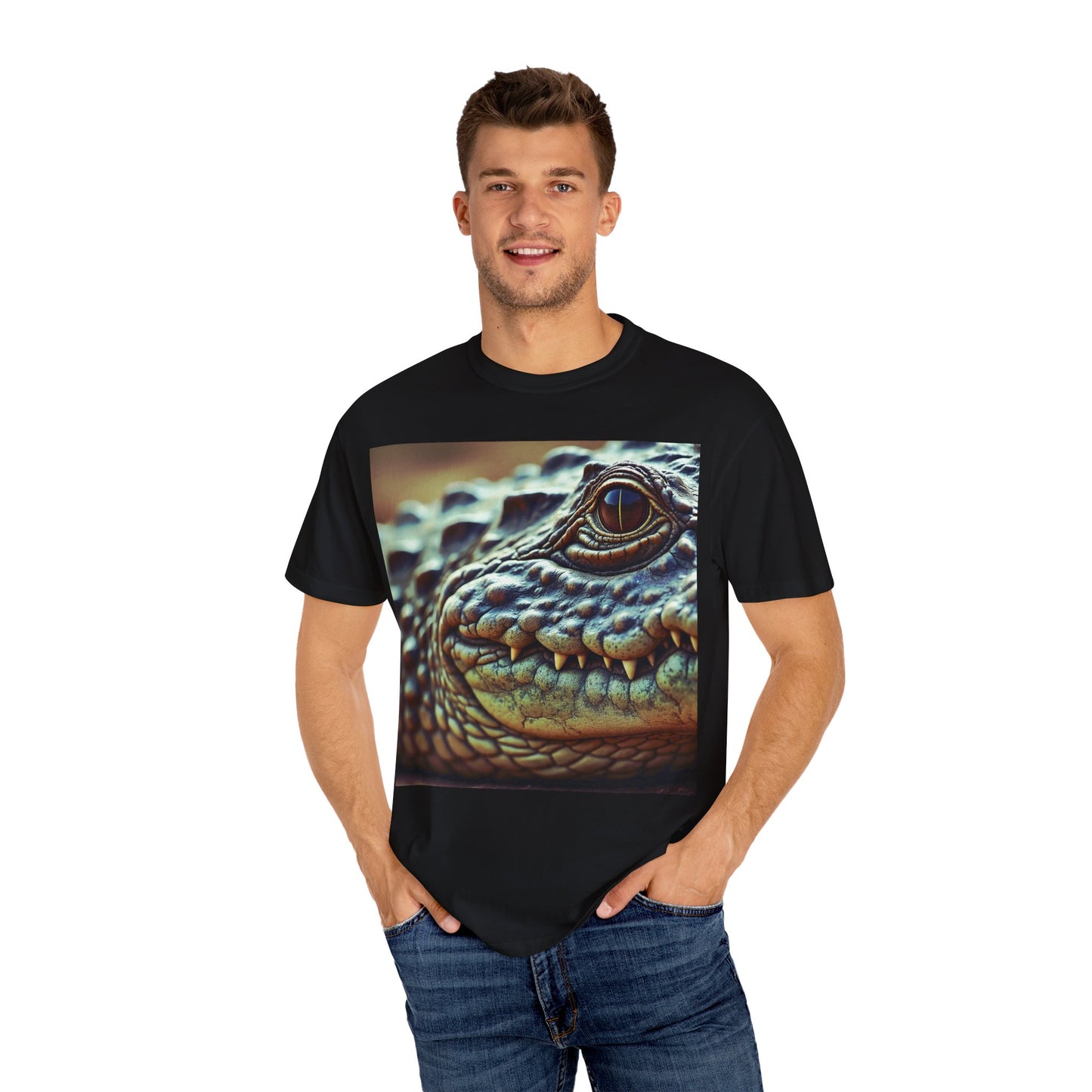 Aligator Unisex Garment-Dyed T-Shirt with Lizard Design, Cool Animal Tee for Nature Lovers, Gift for Her, Him, Birthday, Outdoor Enthusiasts