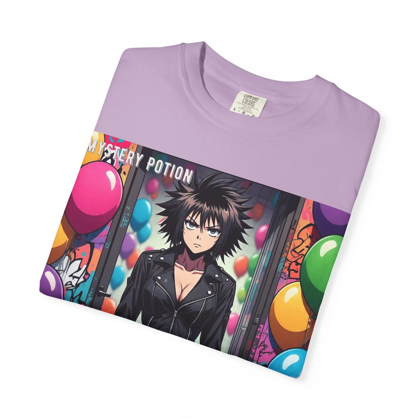 Mystery Potion's 'Dutch Oven', Whimsical Grabber Style Anime Graphic T-shirt featuring Bold Art, Anime Style Tee, Unisex Casual Wear, Gift for Friends, Trendy Statement Shirt