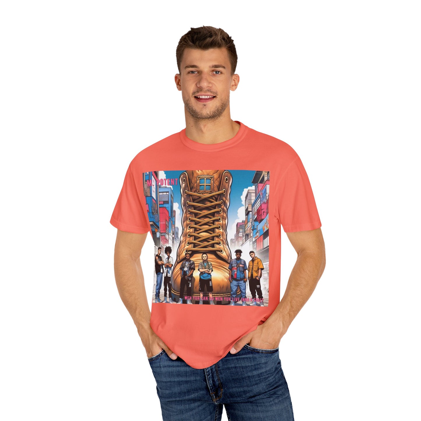 Urban-Inspired "What Can You Do When You Live In A Shoe?" Graphic Tee, Streetwear T-shirt, Casual Wear, Hip Hop Fashion, Birthday Gift, Unisex T-shirt with Bold Design