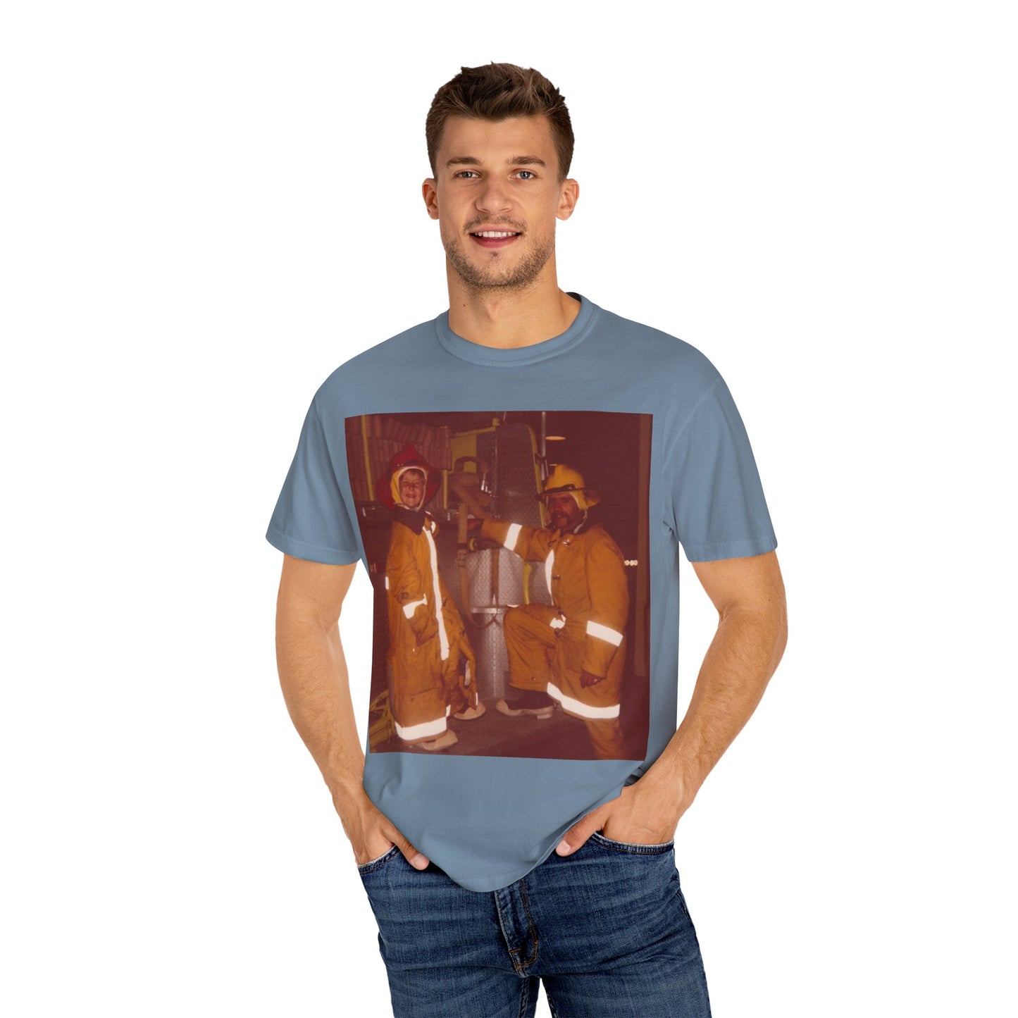 Vintage Firefighter T-Shirt, Unisex Garment-Dyed Tee, Retro Fire Rescue Shirt, Firefighter Gifts, Hero Tribute Apparel