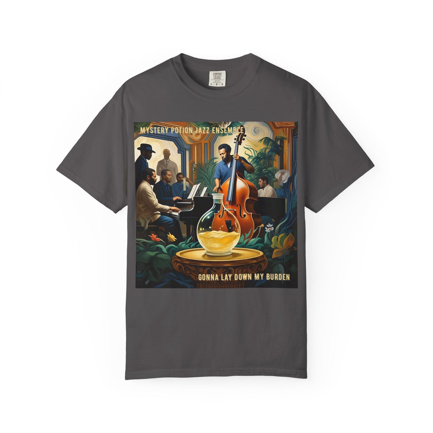 Mystery Potion Jazz Ensemble T-shirt | Unisex Music Lover Tee, Gift for Jazz Fans, Vintage Style Shirt, Casual Wear, Unique Music Apparel