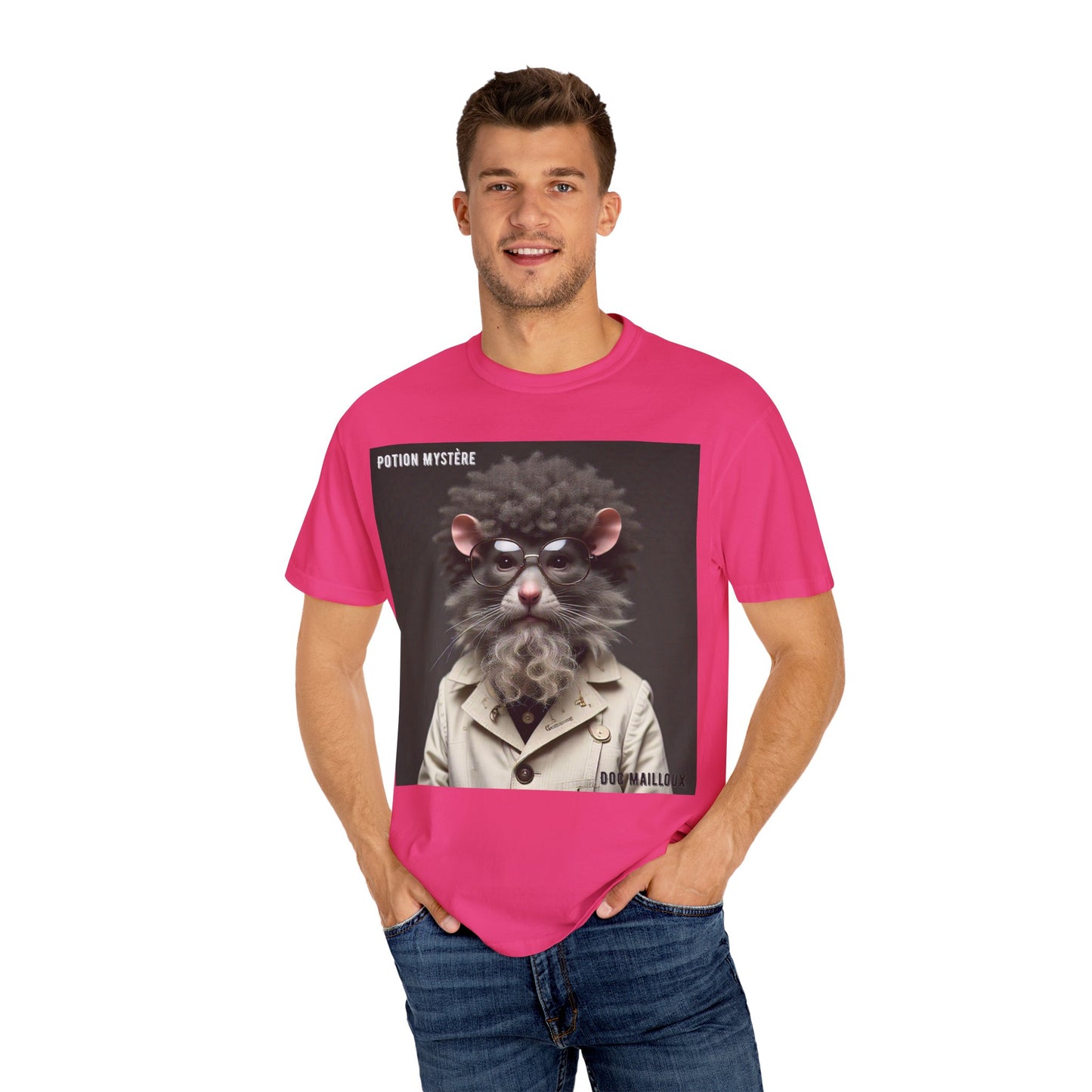 Doc Mailloux by Potion Mystère, Rat Graphic T-Shirt, Unisex Funny Tee, Gift for Animal Lovers, Unique Vintage Style Clothing, Statement Tee for Parties