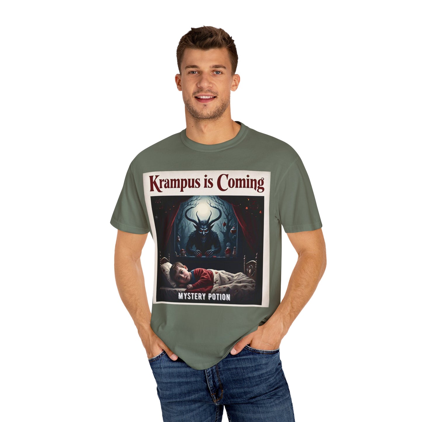 Krampus is Coming Unisex T-Shirt, Holiday Apparel, Christmas Gift, Cozy Casual Wear, Horror Theme Tee
