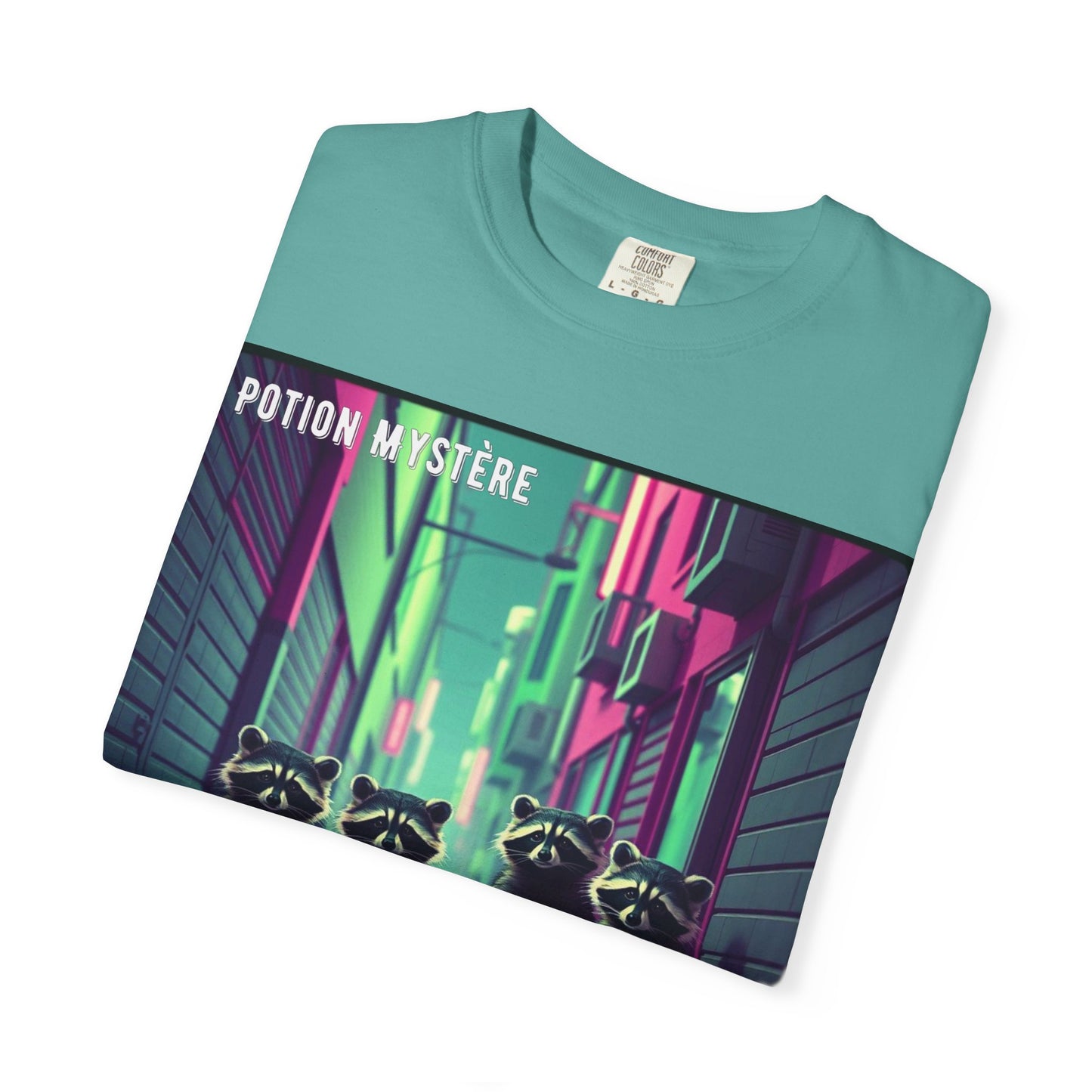'On Est Né Pour Des Ti Pains' par Potion Mystère, Racoons Graphic Tee for Nature Lovers, Unisex Shirt for Pop Punk Song, Gift for Gamers, Casual Wear, Eco-Friendly Apparel
