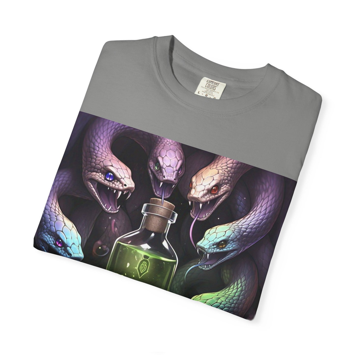 'Poking Sticks At Snakes' by Mystery Potion, Unisex T-shirt | Snakes Design | Perfect for Halloween, Gifts, Cozy Wear, Unique Apparel, Vintage Vibe