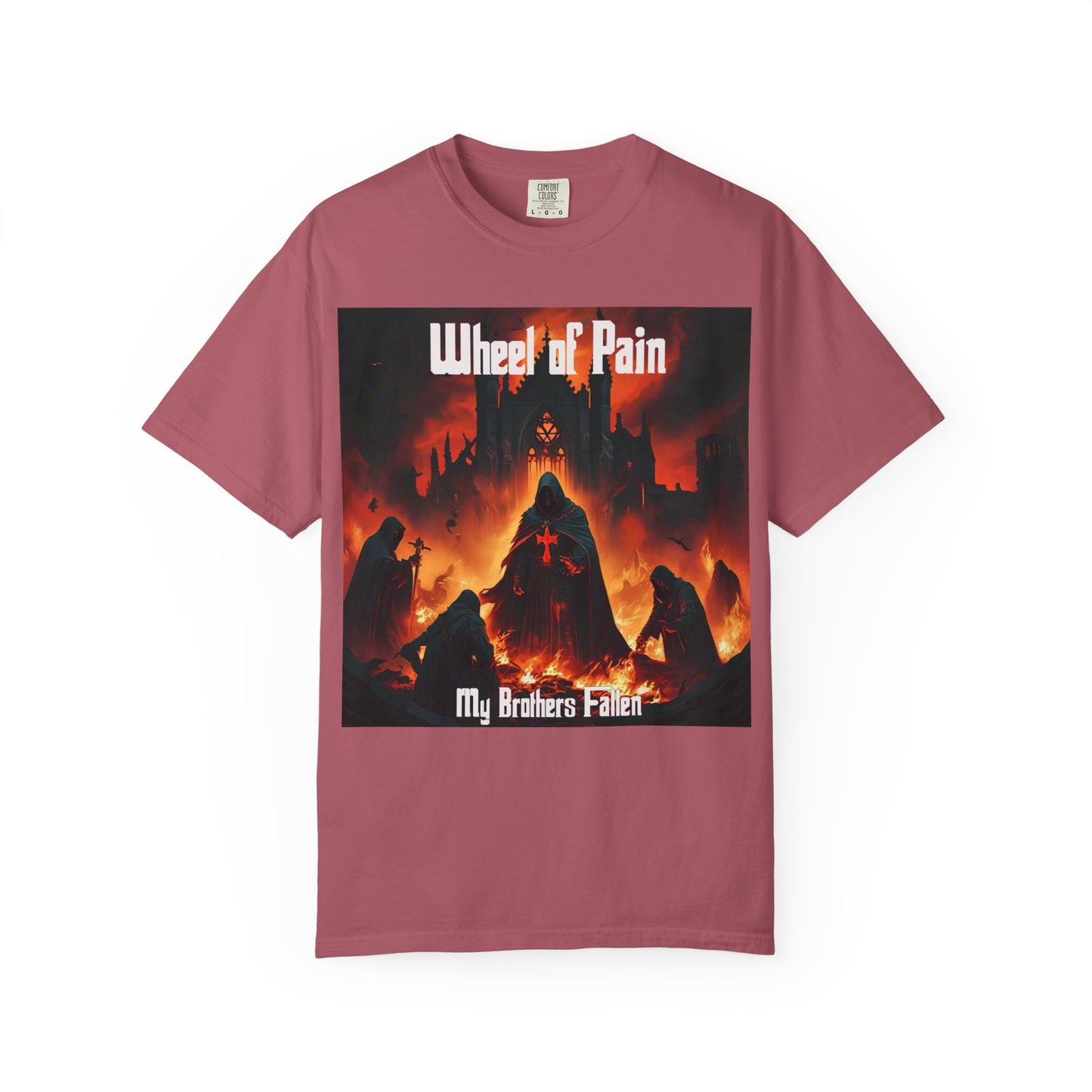 Wheel of Pain Gothic Templar Graphic T-Shirt, Unisex Tee for Fans, Cool Gift for Music Lovers, Halloween Shirt, Retro Vintage Style