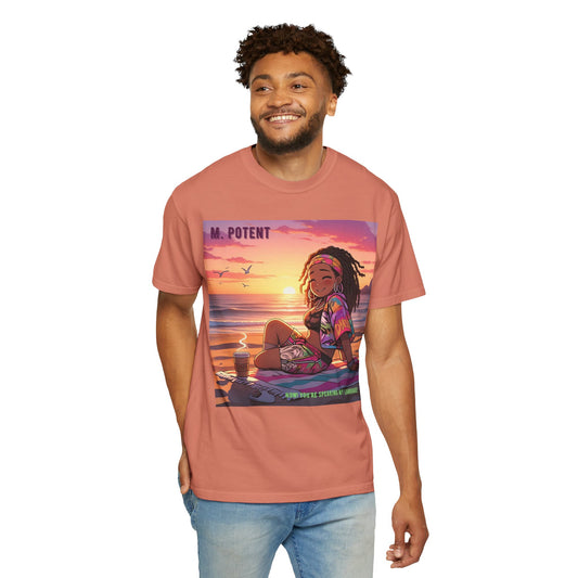 'Now You're Speaking My Language' by M. Potent, Beach Vibes Unisex Garment-Dyed T-shirt, Summer Apparel, Chill T-shirt, Vacation Wear, Perfect Gift for Sun Lovers, Graphic Tee