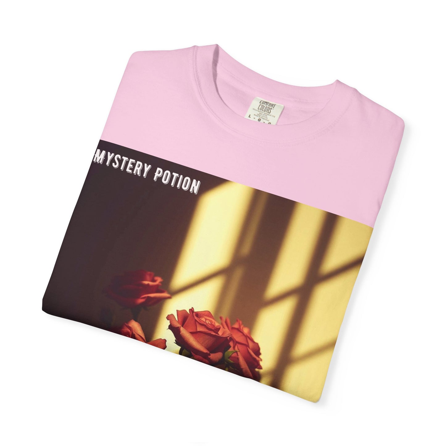 Mystery Potion Garment-Dyed Tee, Vintage Floral T-Shirt, Unisex Plant Lover Shirt, Gift for Her, Aesthetic Graphic Tee