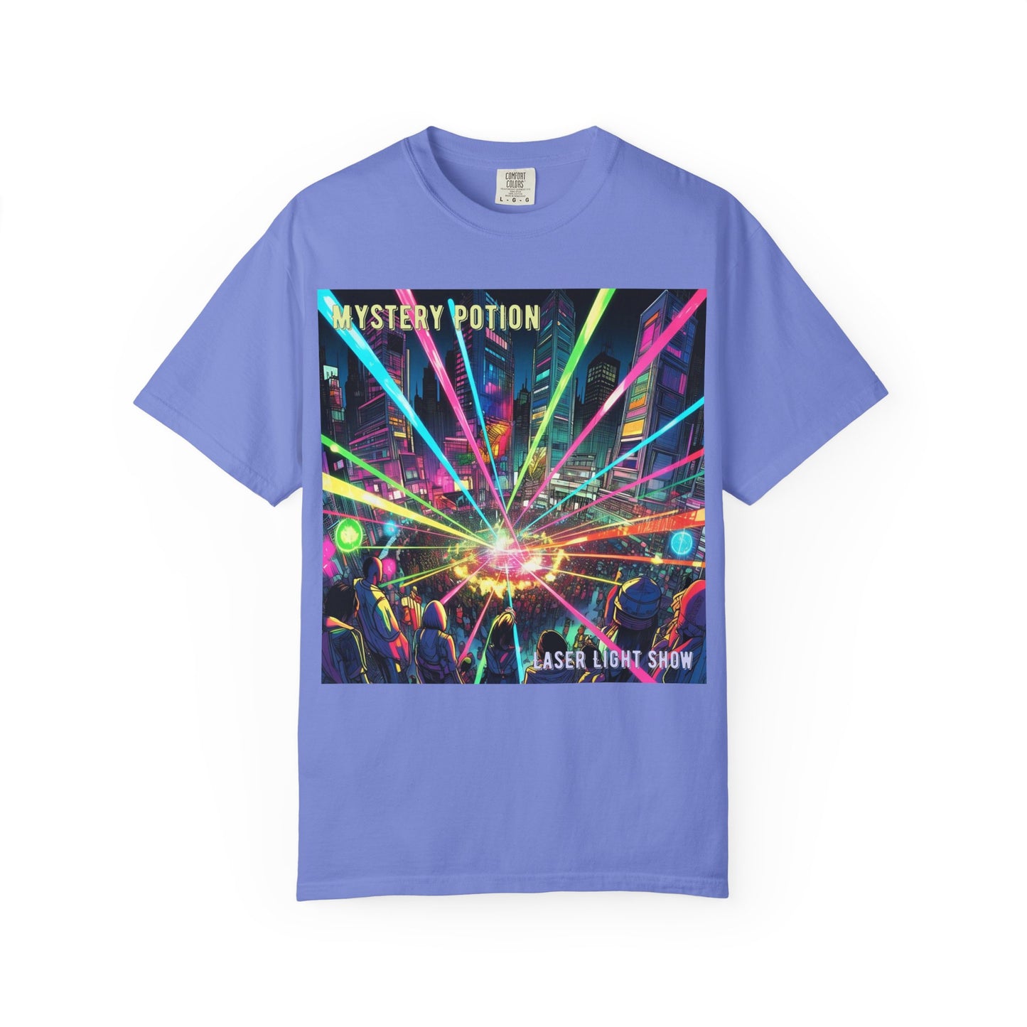 Mystery Potion Laser Light Show Tee, Unisex Graphic T-Shirt, Festival Wear, Concert Shirt, Party Outfit, Colorful Apparel