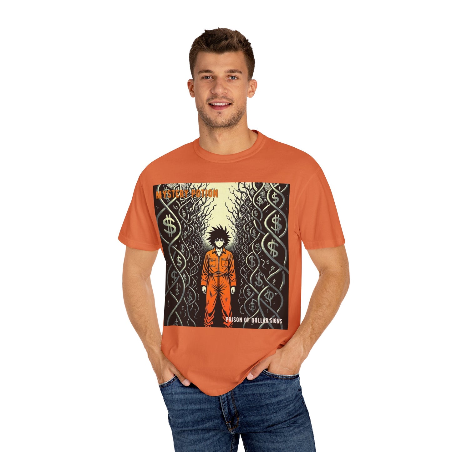 'Prison of Dollar Signs' by GOAT of Goth, Street Art Inspired Unisex T-Shirt, Cool Graphic Tee, Casual Wear, Hip Hop Fashion, Gift for Art Lovers, Unique Style