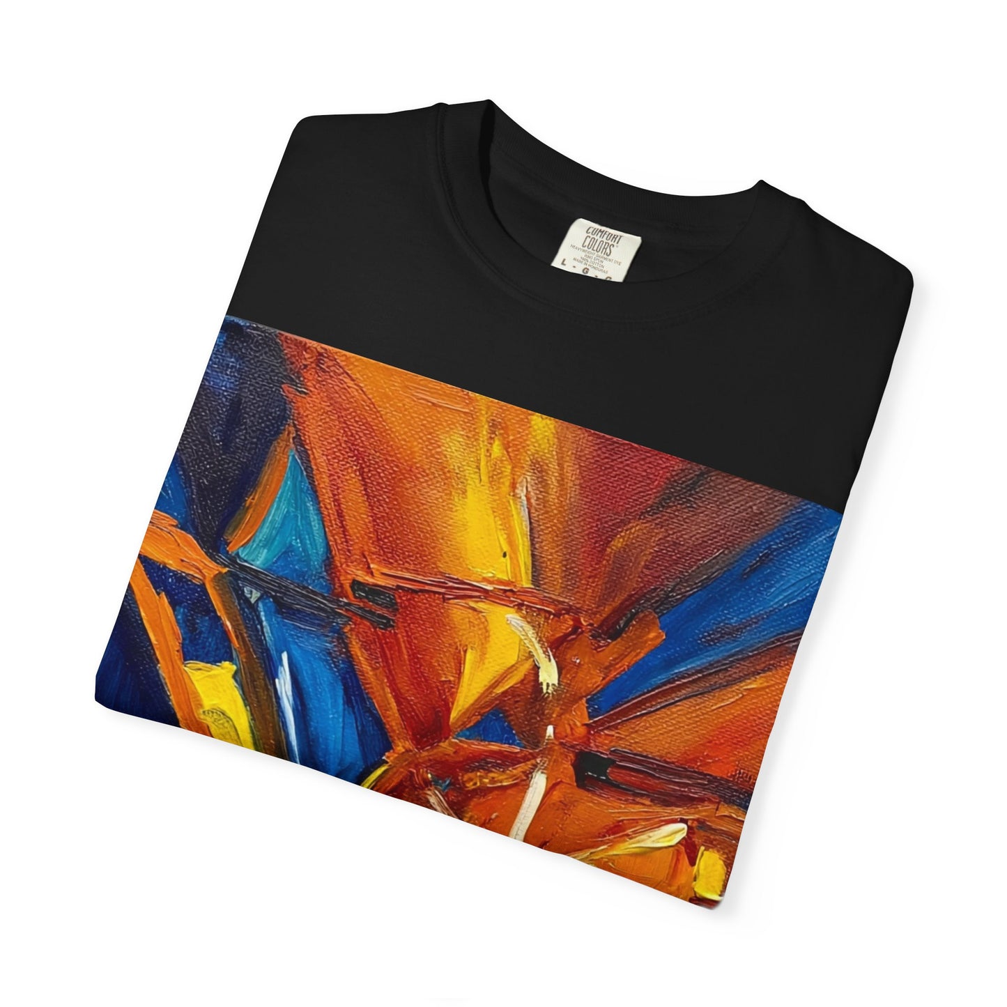 Vibrant Abstract Art T-shirt, Unisex Garment-Dyed Tee, Colorful Graphic Shirt, Stylish Artwear, Unique Gift Idea for Art Lovers