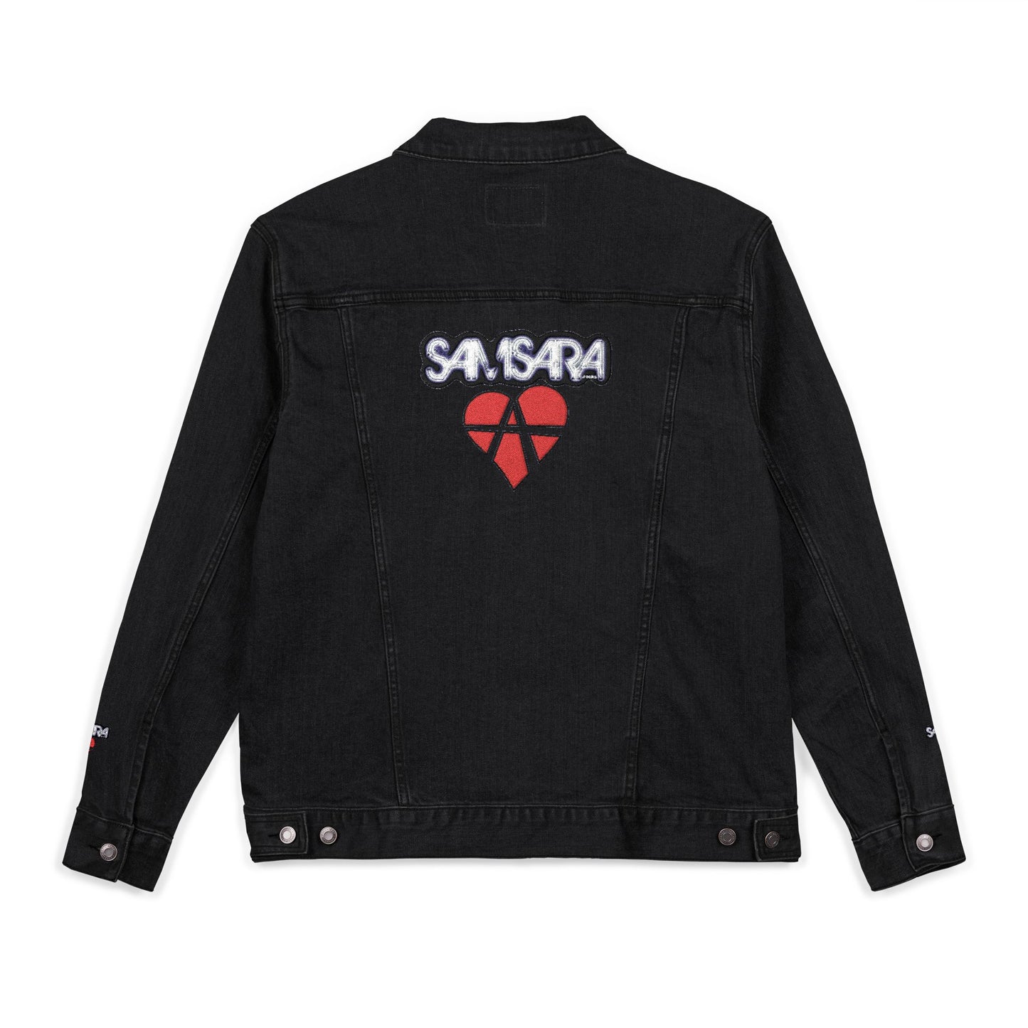 SAMSARA Rocks Stylish Unisex Embroidered Denim Jacket | Trendy Casual Wear, Street Style, Unique Gift, Layering Essential, Everyday Fashion